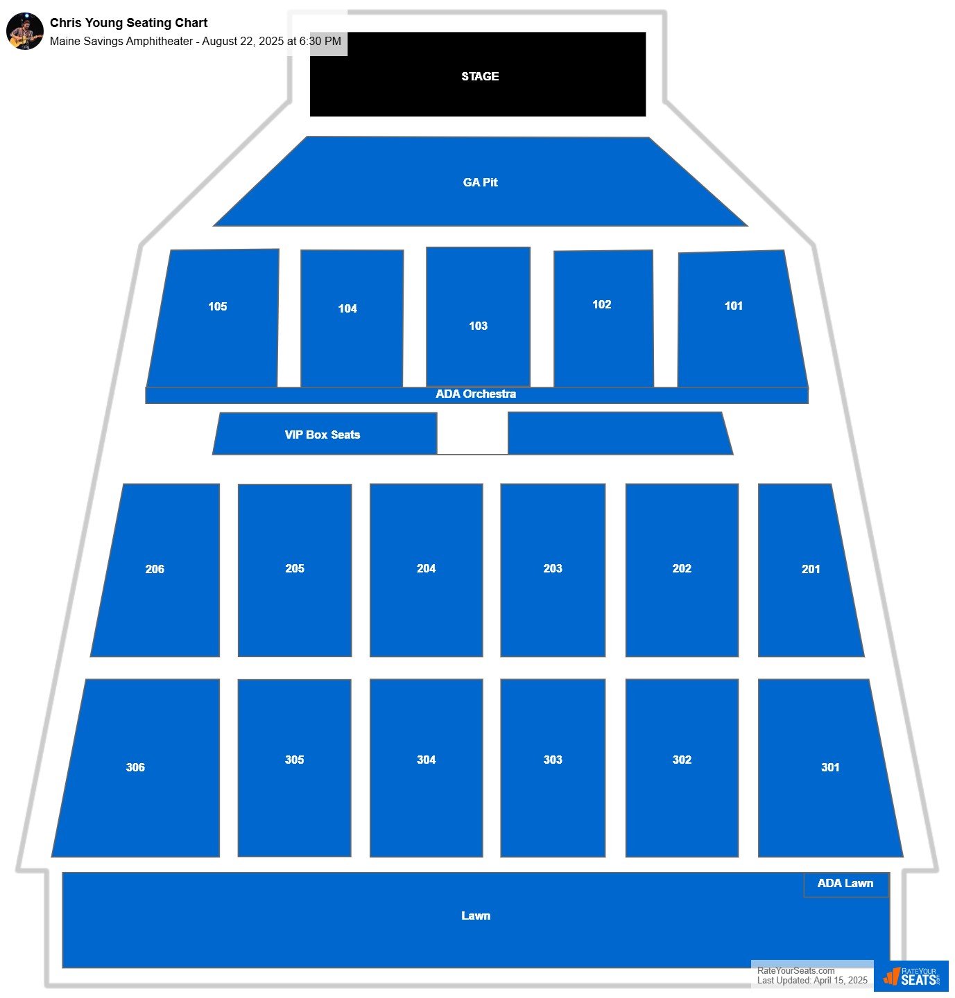 Chris Young seating chart Maine Savings Amphitheater