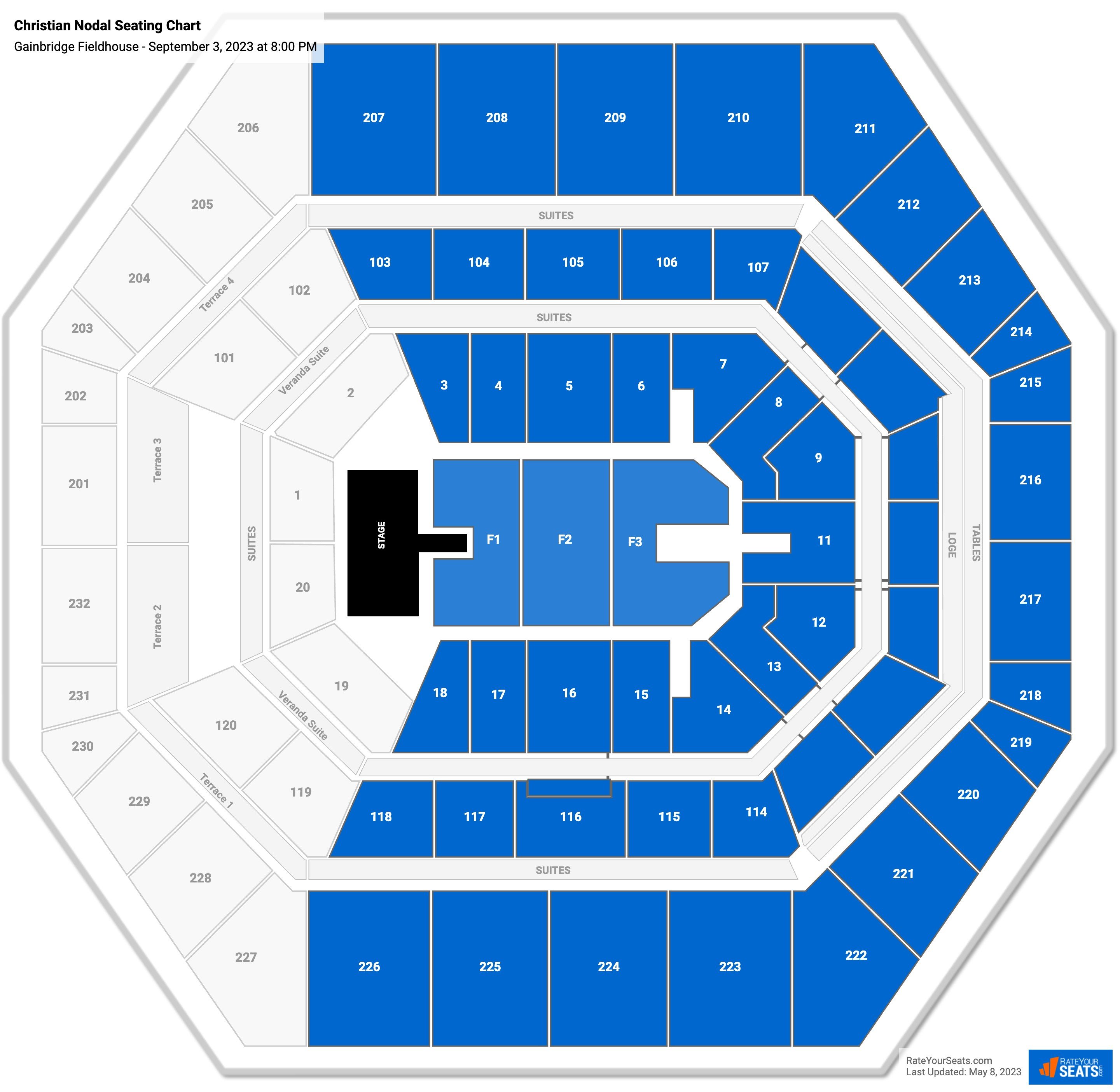 Gainbridge Fieldhouse Concert Seating Chart - RateYourSeats.com