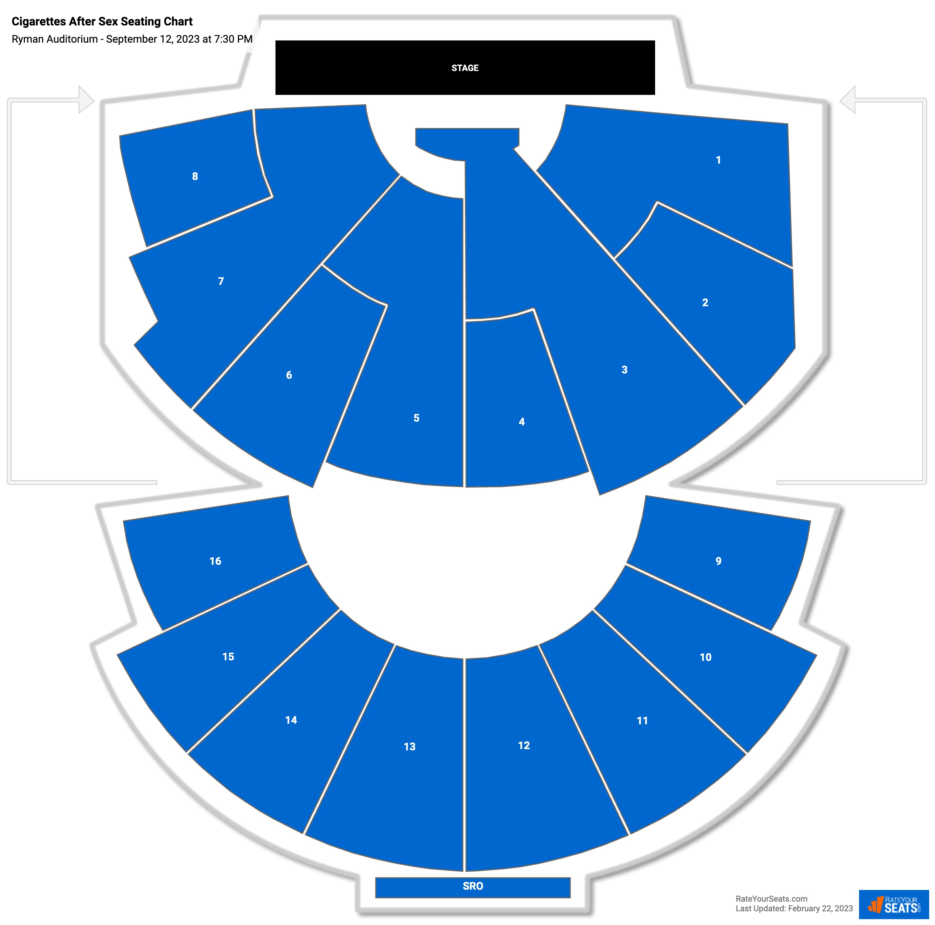 Ryman Auditorium Seating Chart 3964