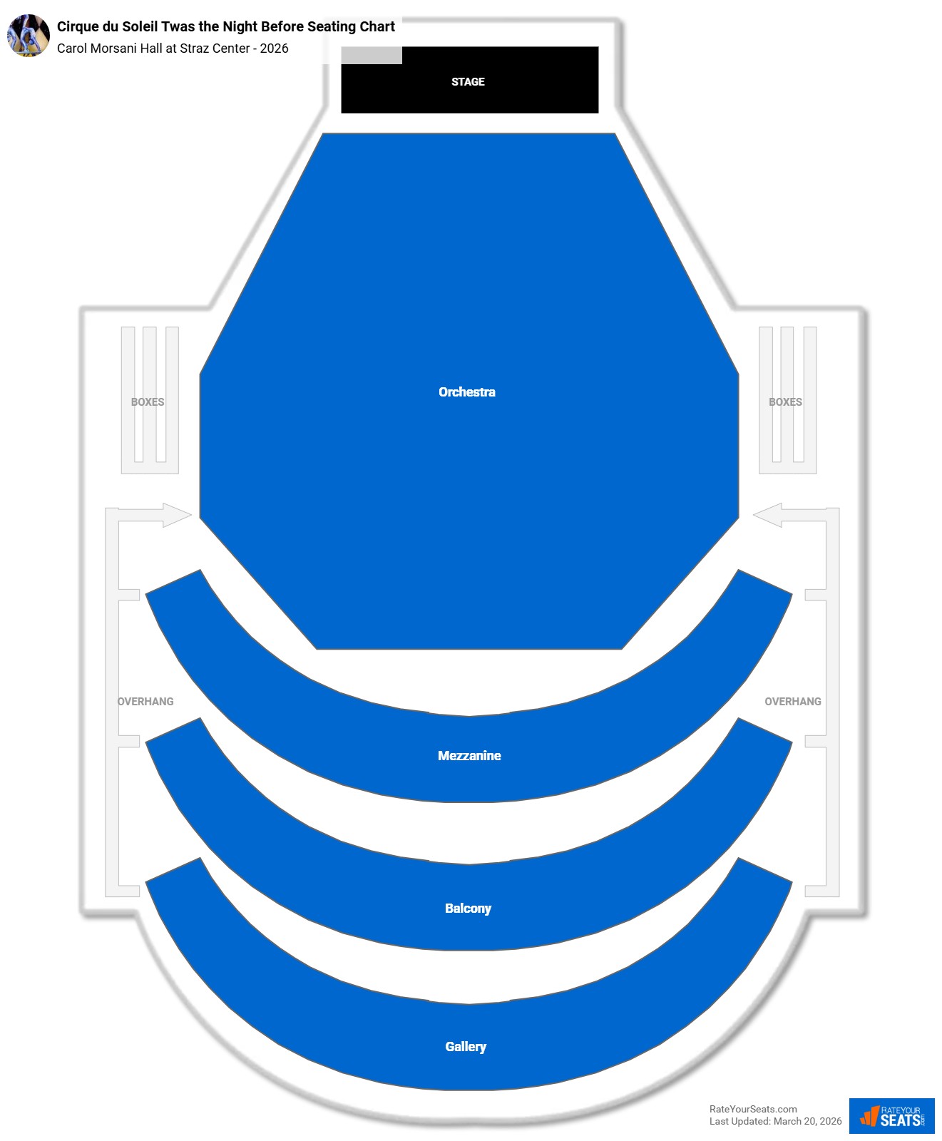 Cirque du Soleil Twas the Night Before seating chart Carol Morsani Hall at Straz Center