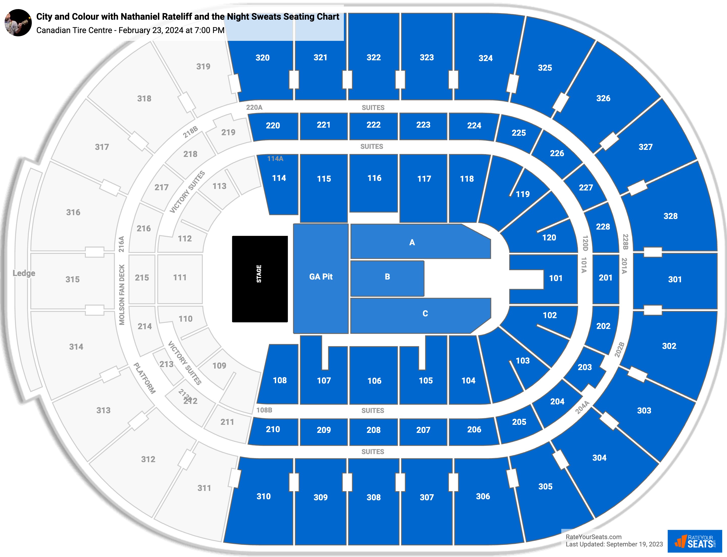 Canadian Tire Centre Concert Seating Chart