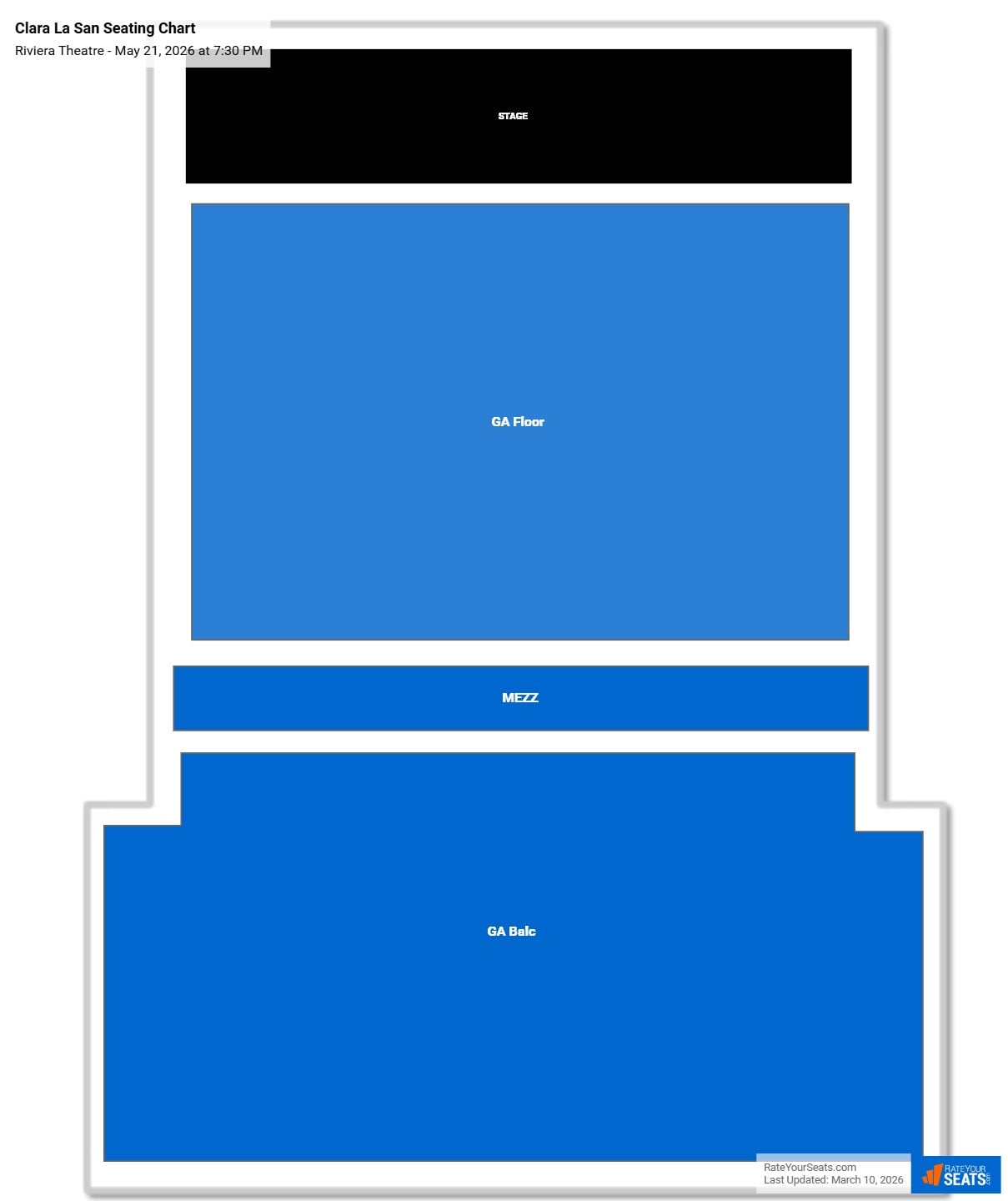 Clara La San seating chart Riviera Theatre