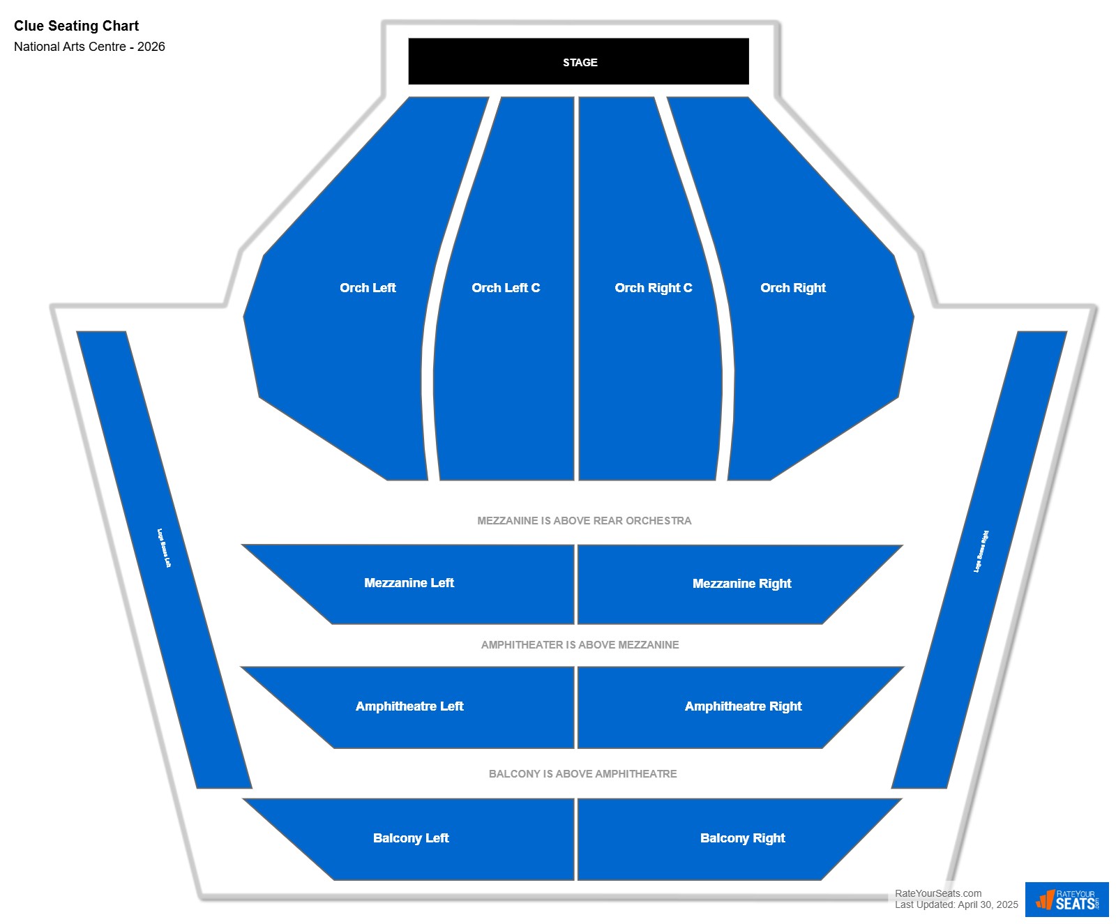 Clue seating chart National Arts Centre
