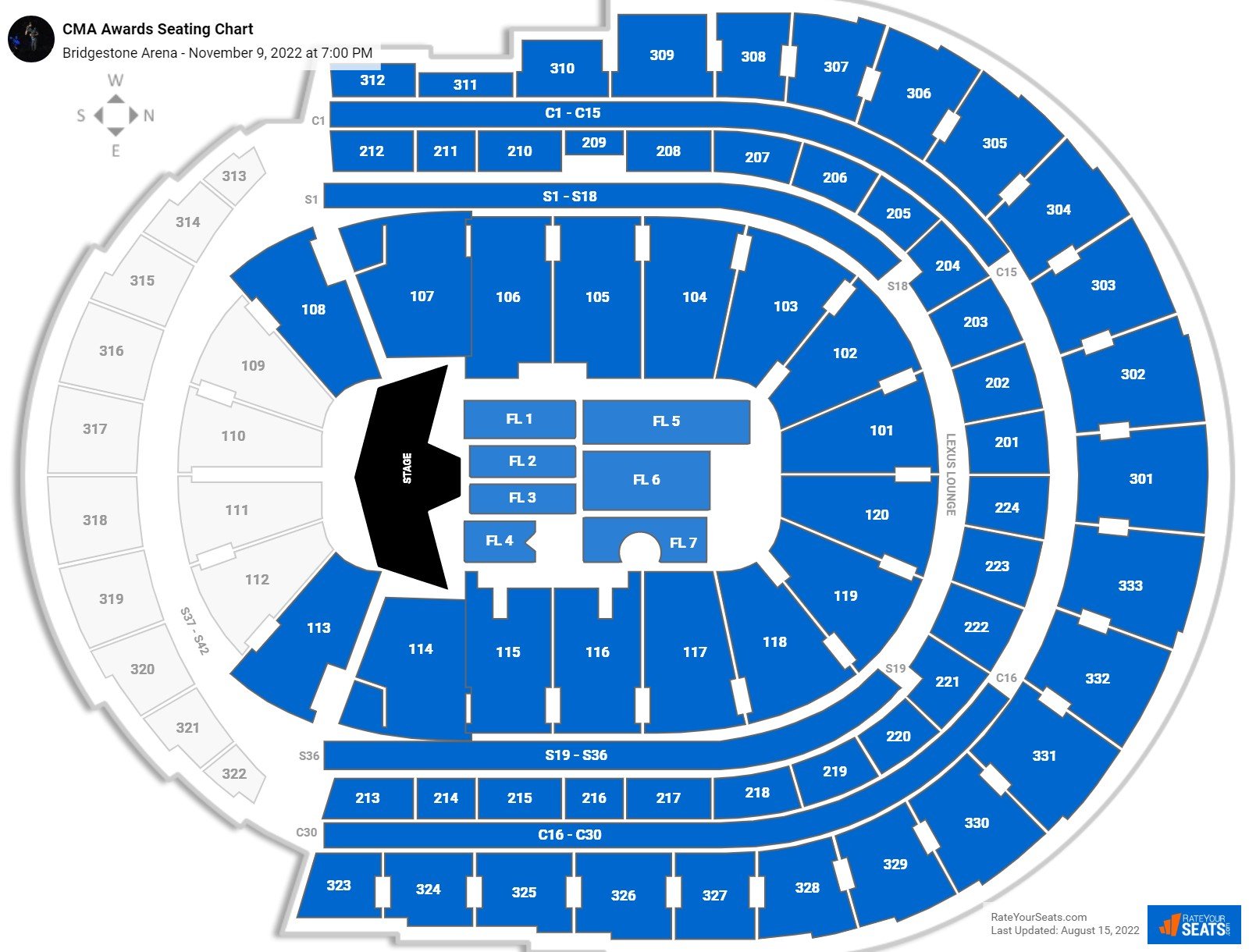 Bridgestone Arena Concert Seating Chart