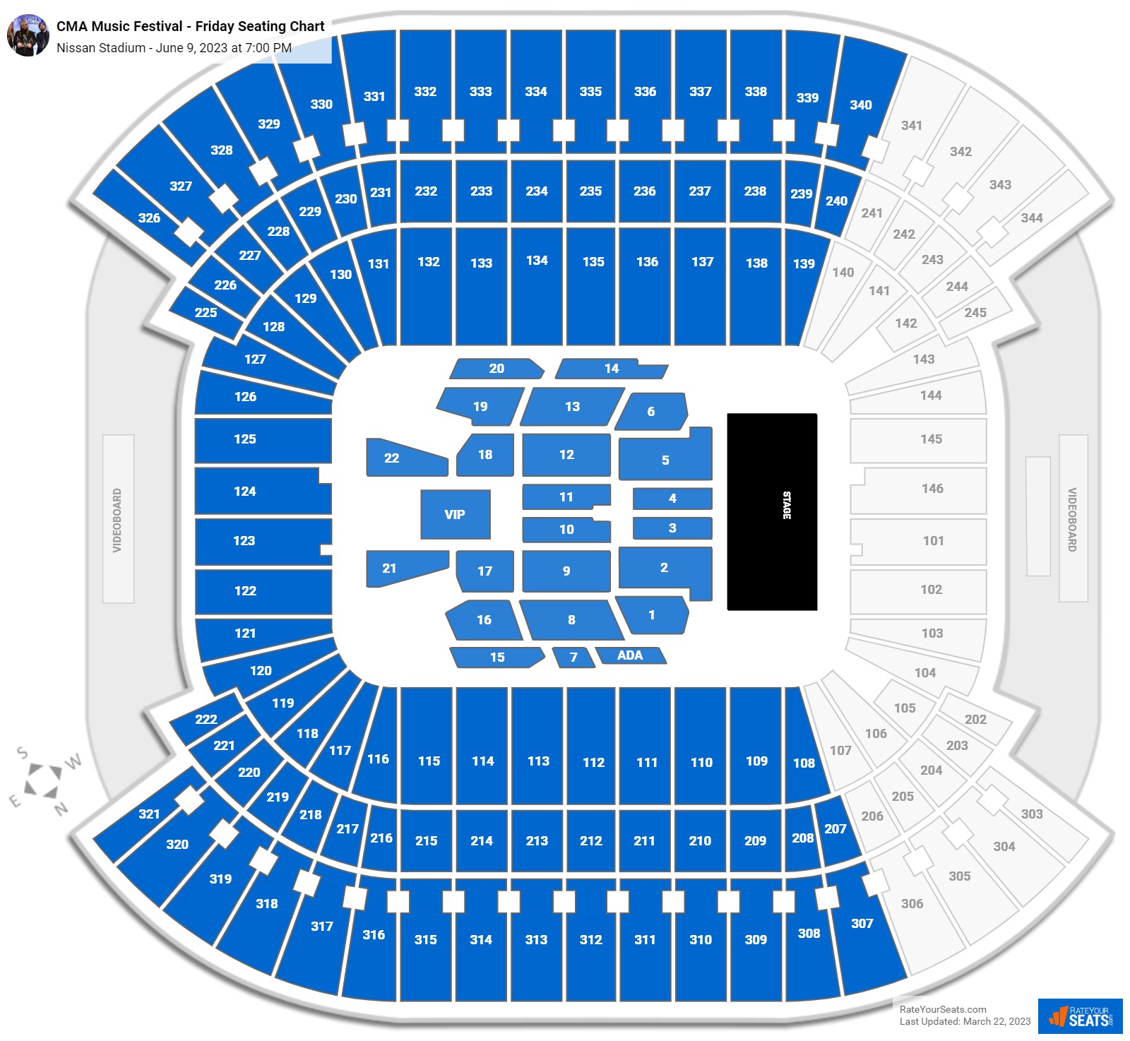 Nissan Stadium Concert Seating Chart - RateYourSeats.com