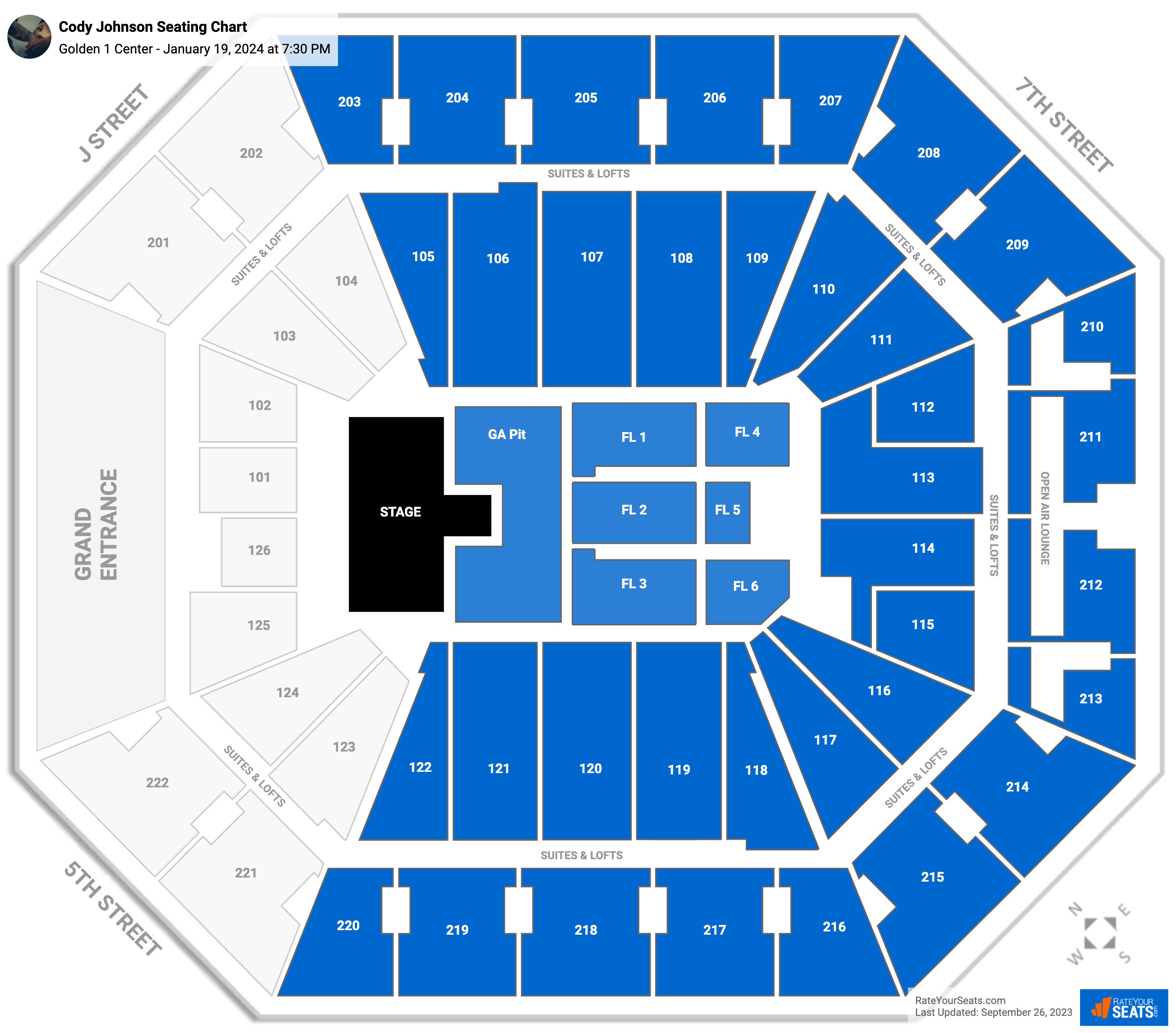 Golden 1 Center Concert Seating Chart - RateYourSeats.com