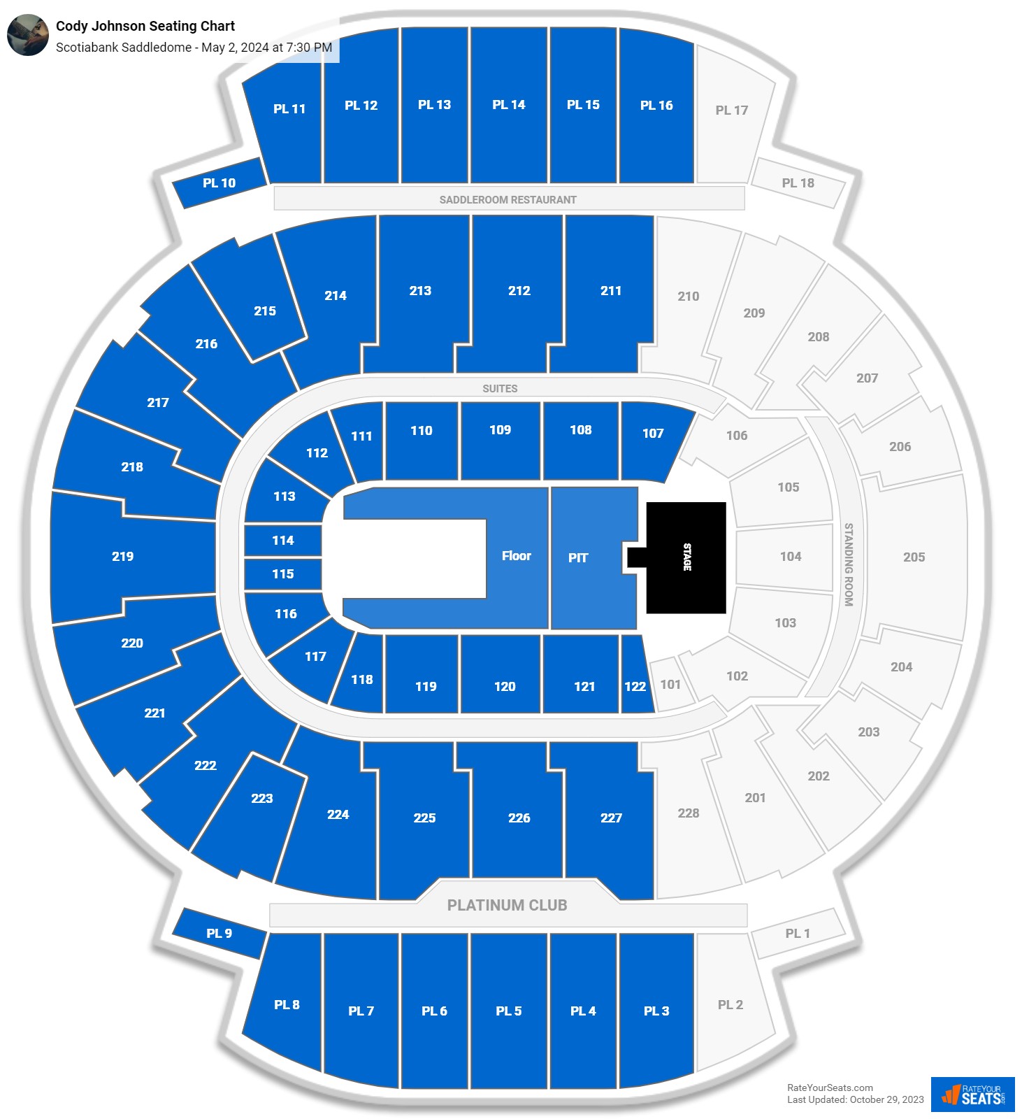Scotiabank Saddledome Concert Seating Chart - RateYourSeats.com