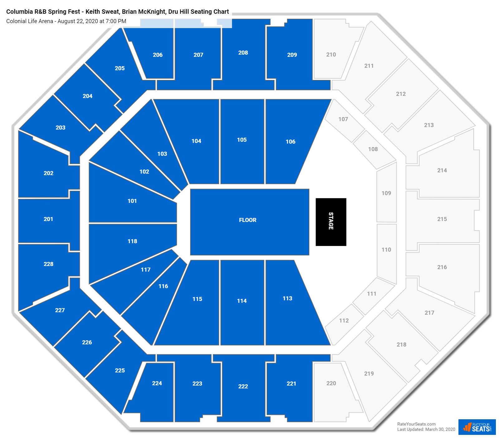 Colonial Life Arena Seating Charts for Concerts