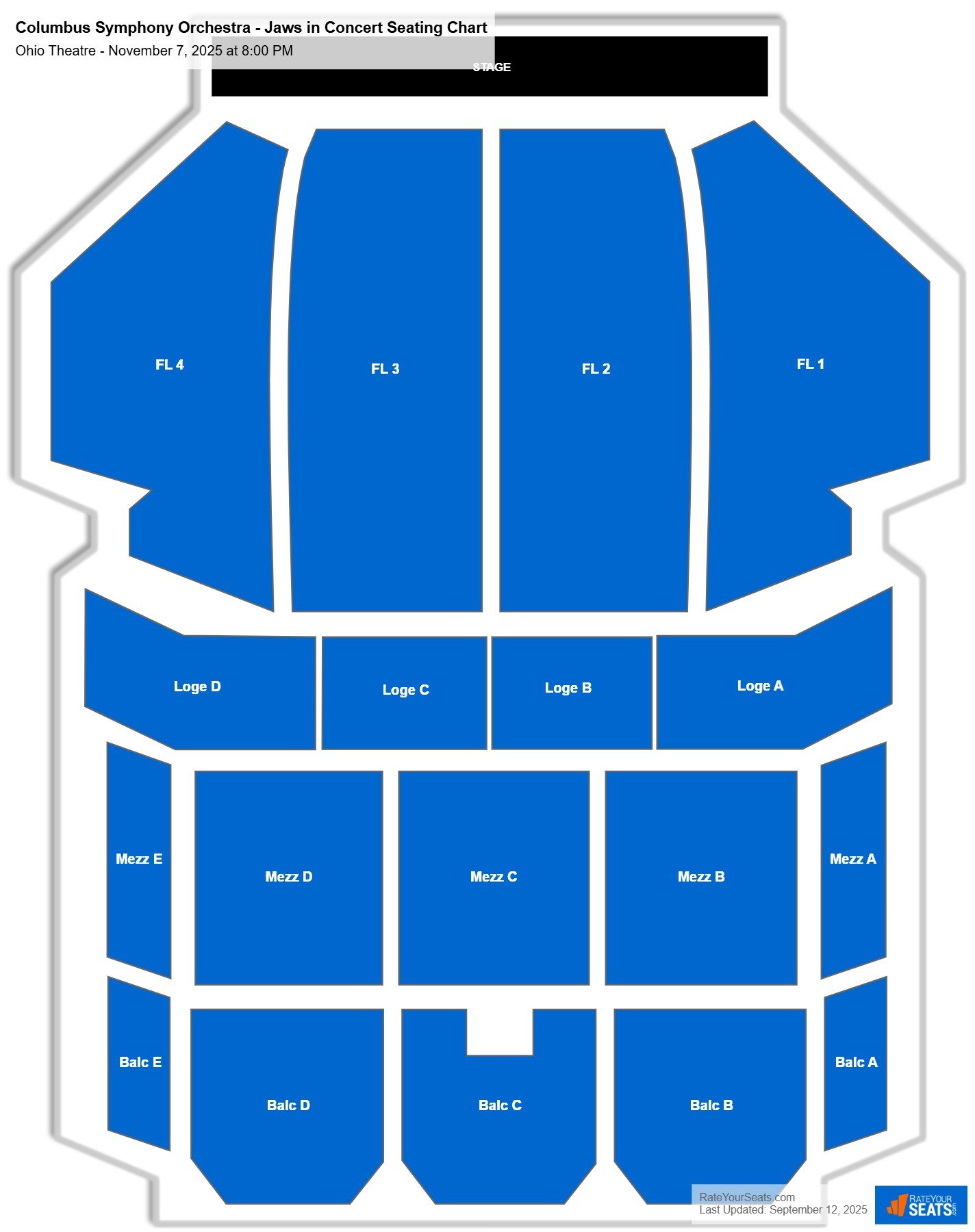 Columbus Symphony Orchestra - Jaws in Concert seating chart Ohio Theatre