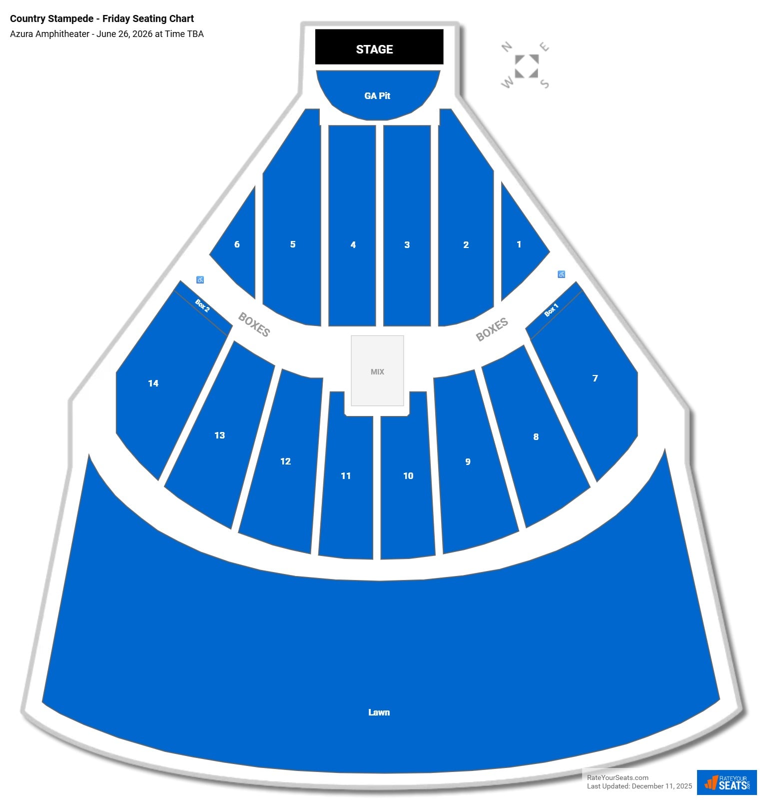 Country Stampede - Friday seating chart Azura Amphitheater