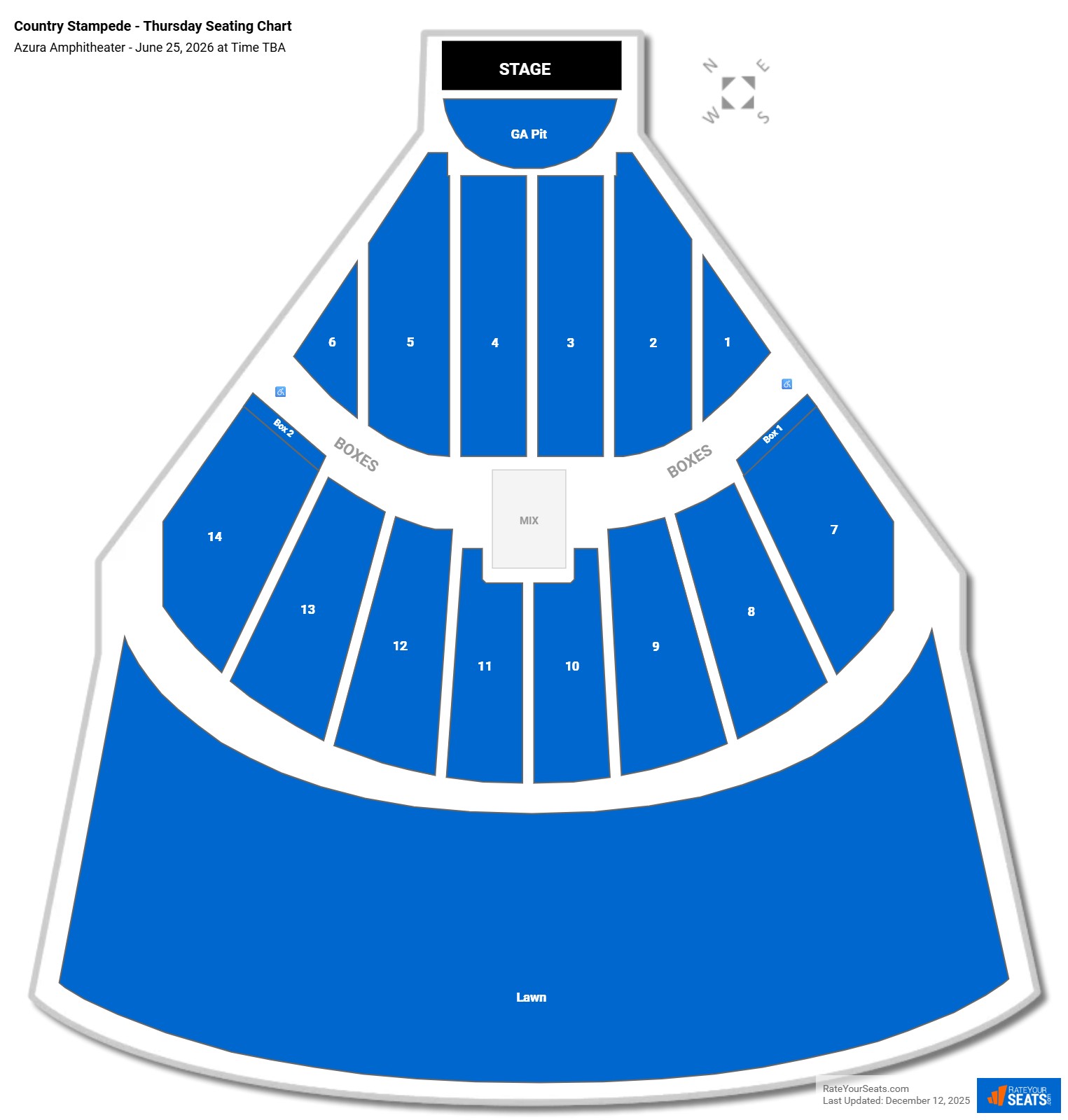 Country Stampede - Thursday seating chart Azura Amphitheater