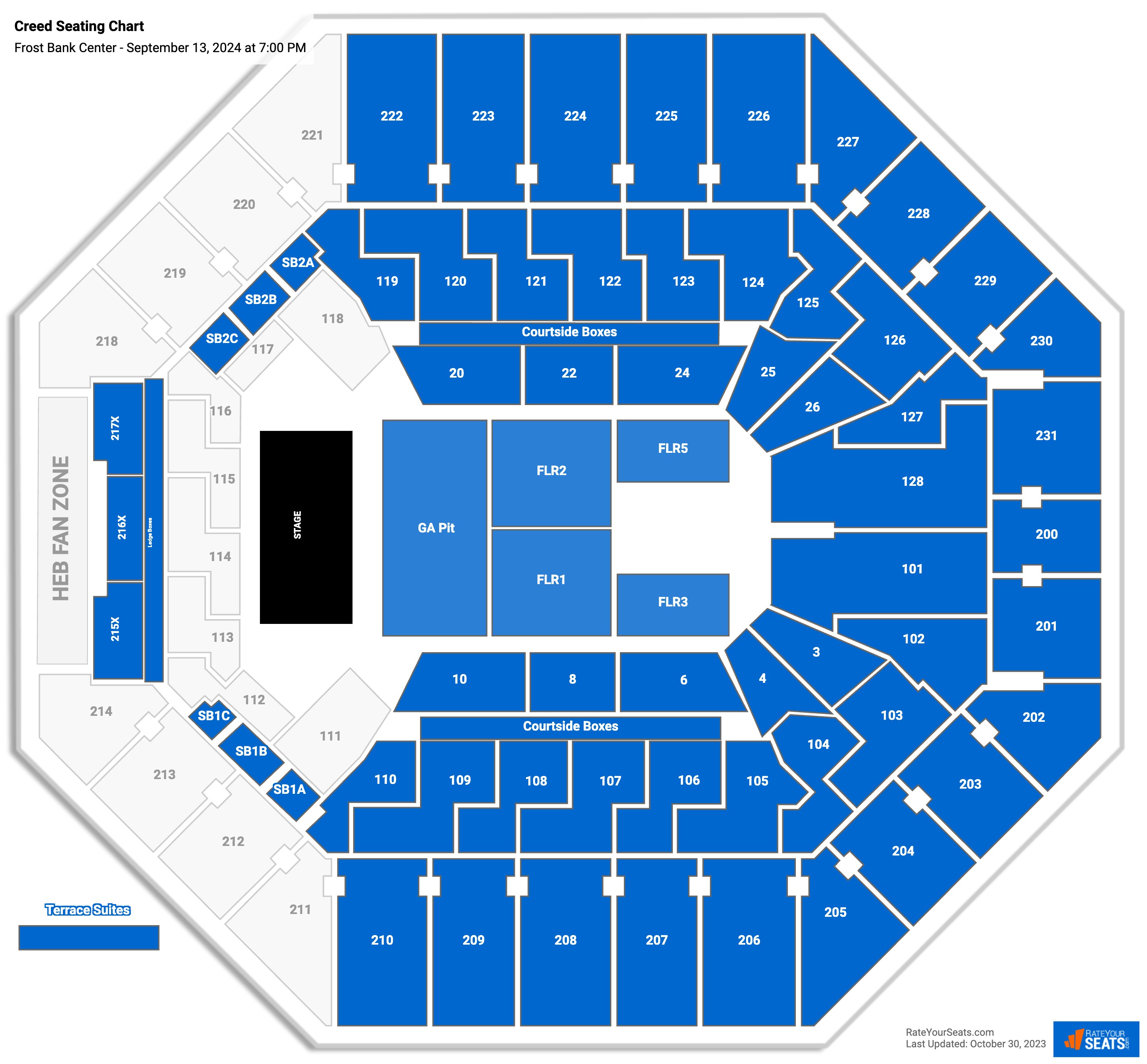 Frost Bank Center Concert Seating Chart