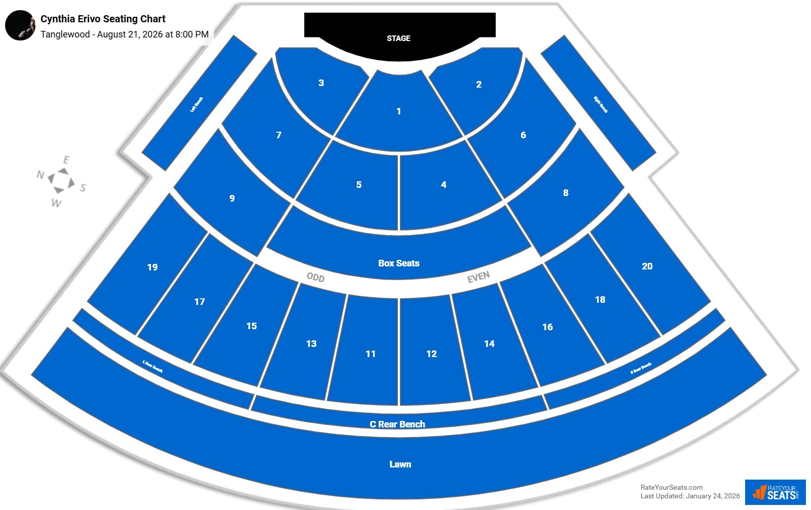 Cynthia Erivo seating chart Tanglewood