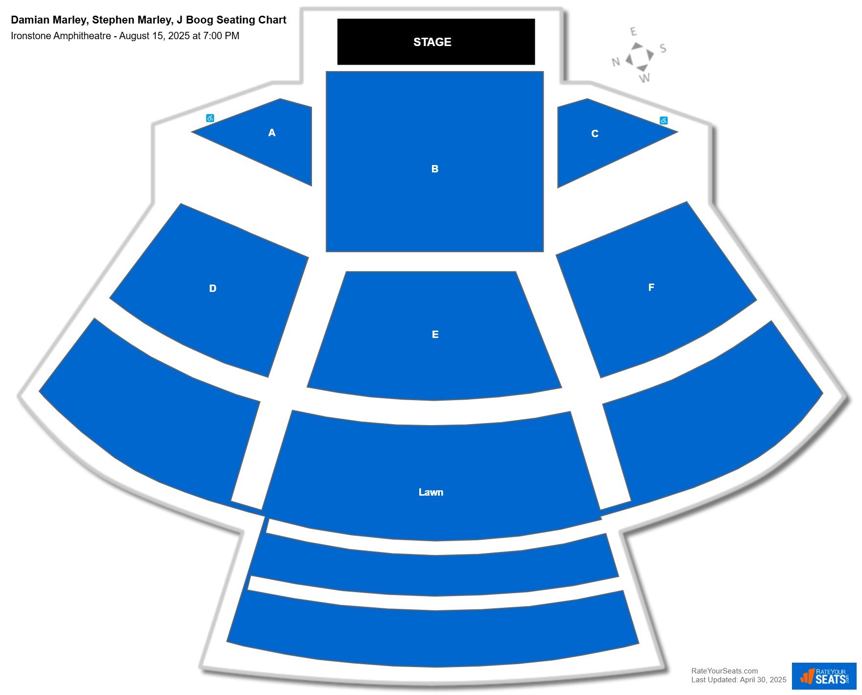 Damian Marley seating chart Ironstone Amphitheatre