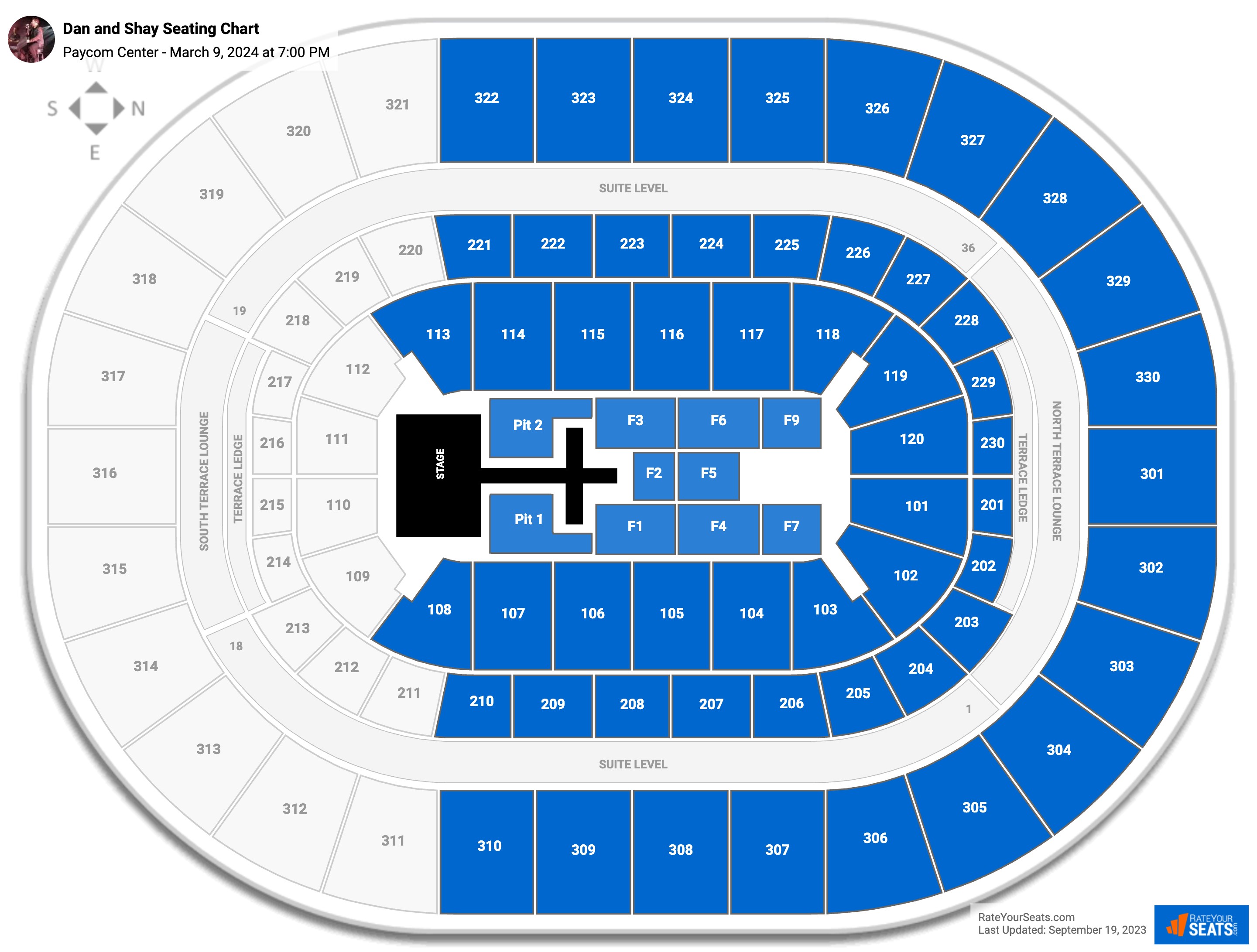 Paycom Center Concert Seating Chart - RateYourSeats.com