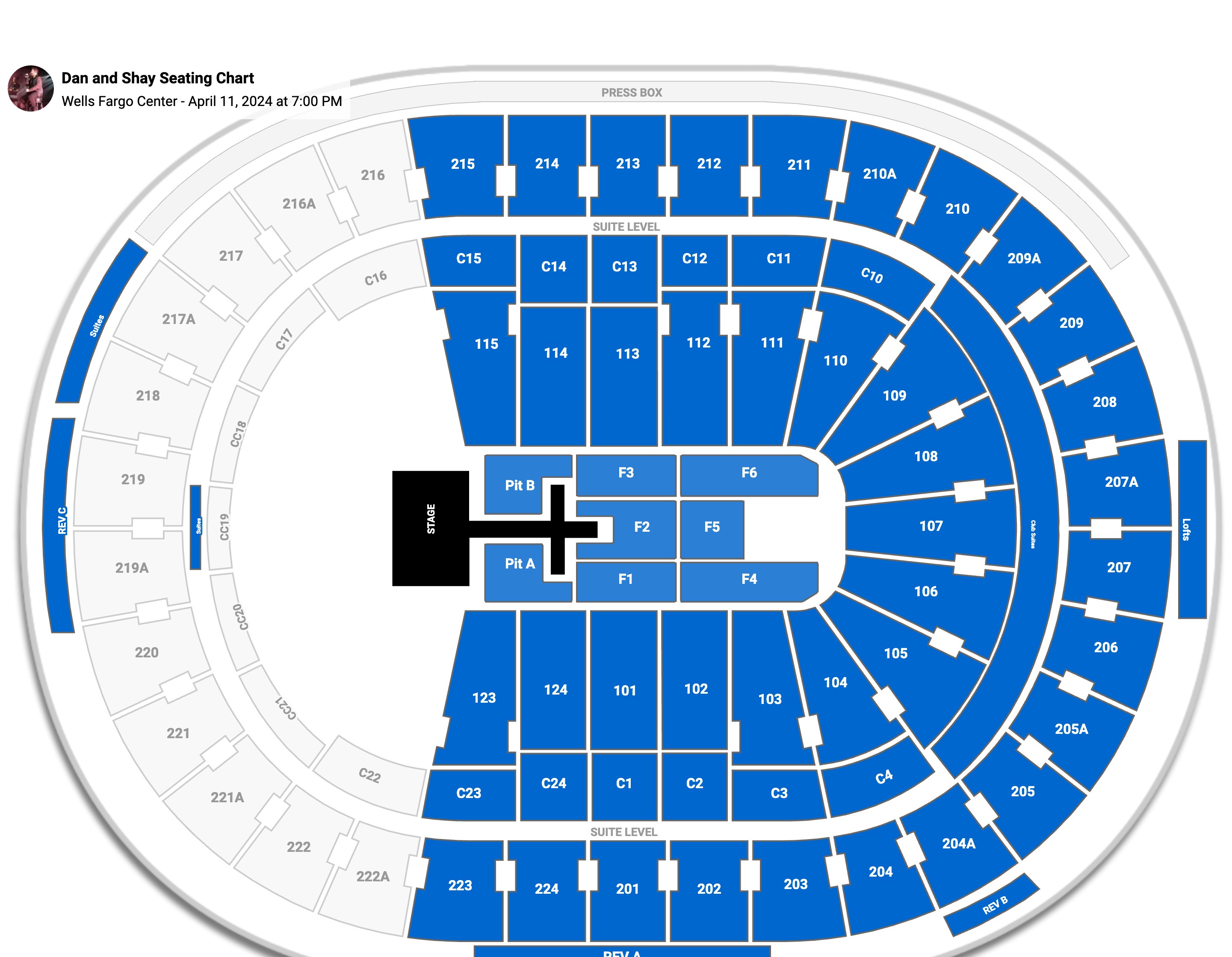 Wells Fargo Center Concert Seating Chart - RateYourSeats.com