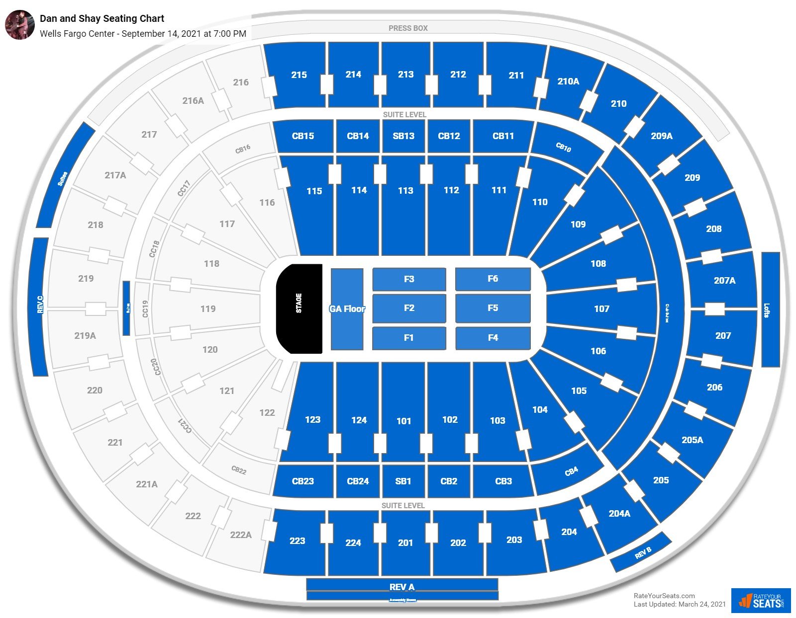 Wells Fargo Center Seating Charts for Concerts