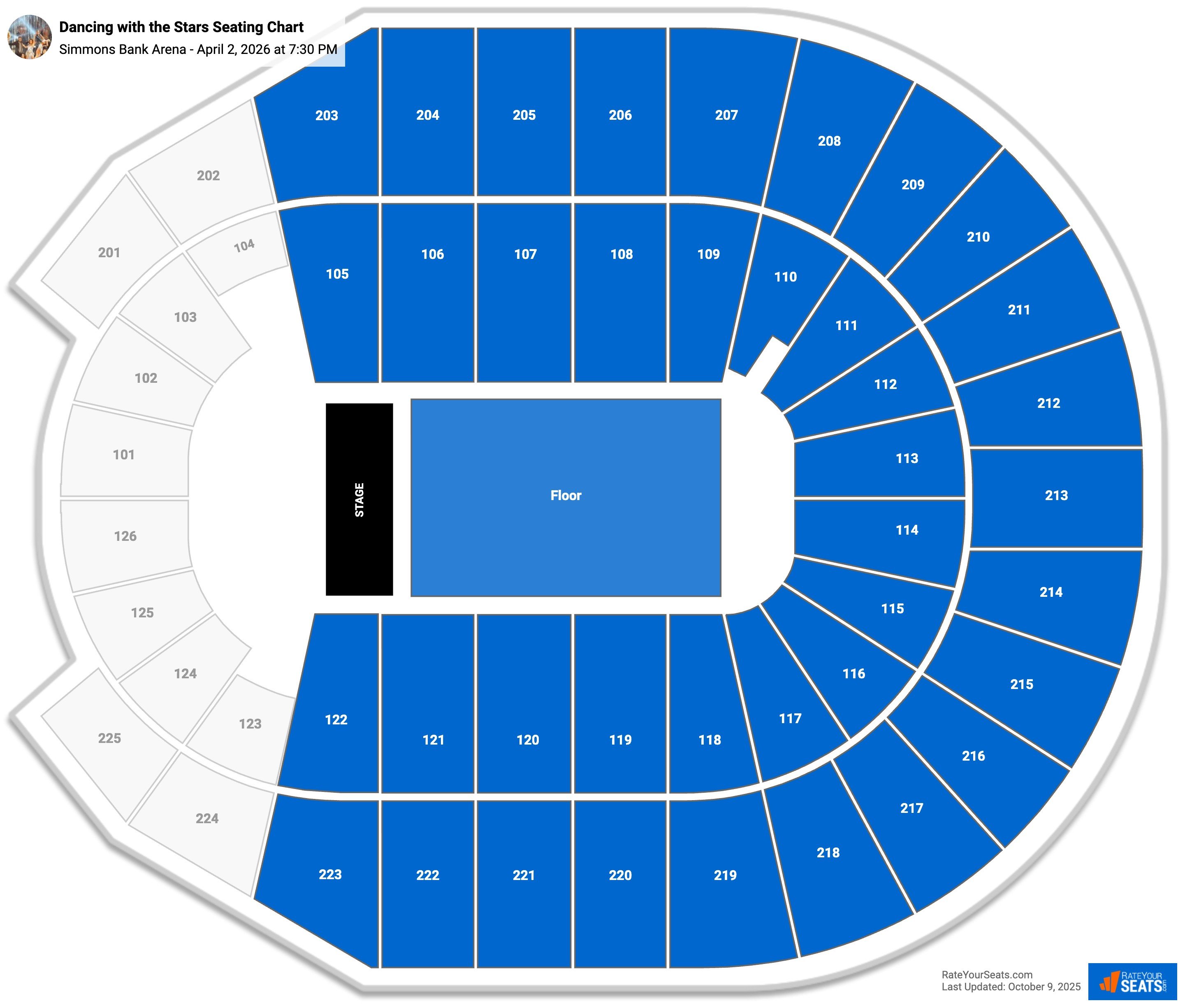 Dancing with the Stars seating chart Simmons Bank Arena