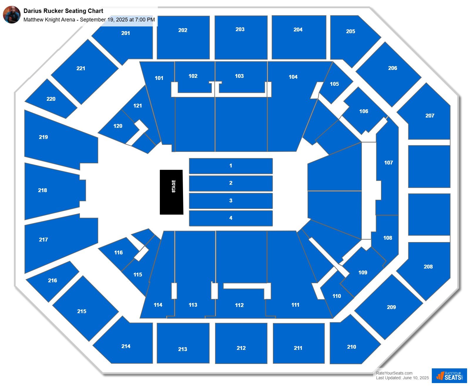 Darius Rucker seating chart Matthew Knight Arena