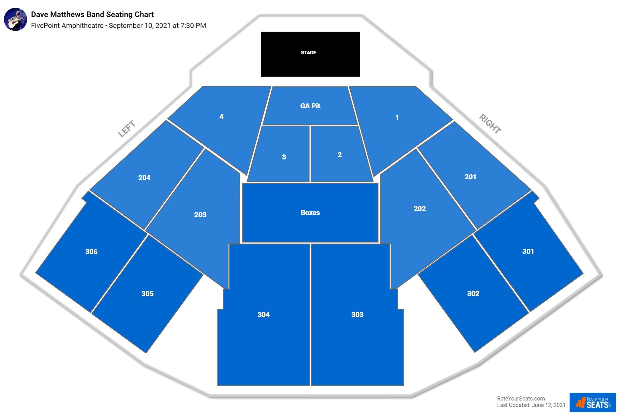 FivePoint Amphitheatre Seating Chart