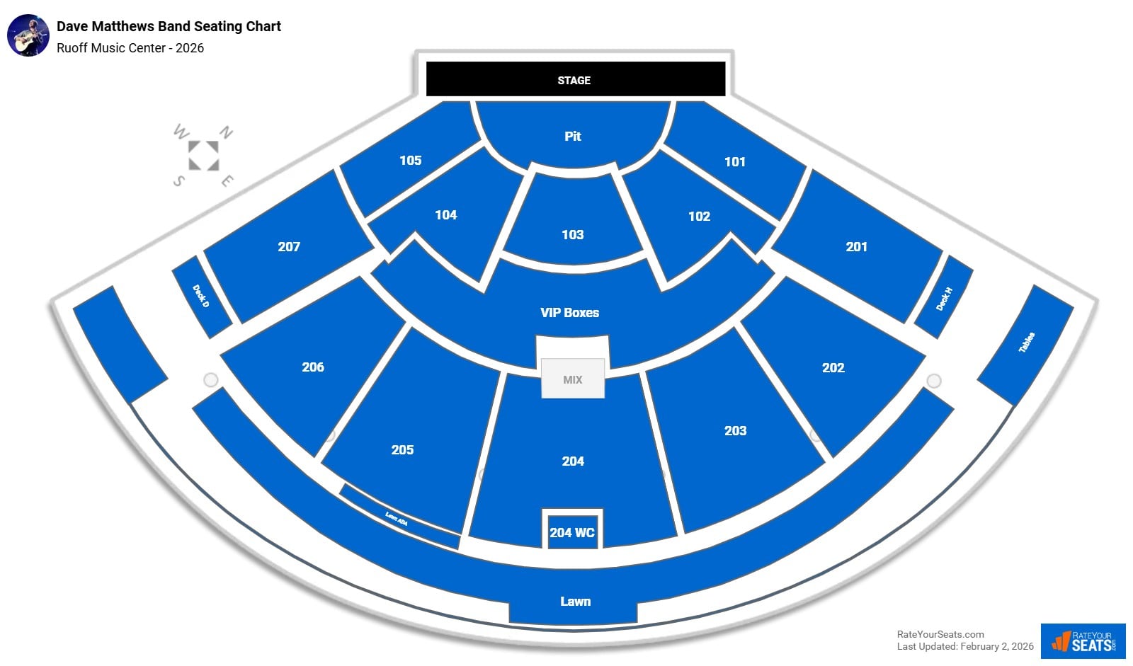 Dave Matthews Band seating chart Ruoff Music Center