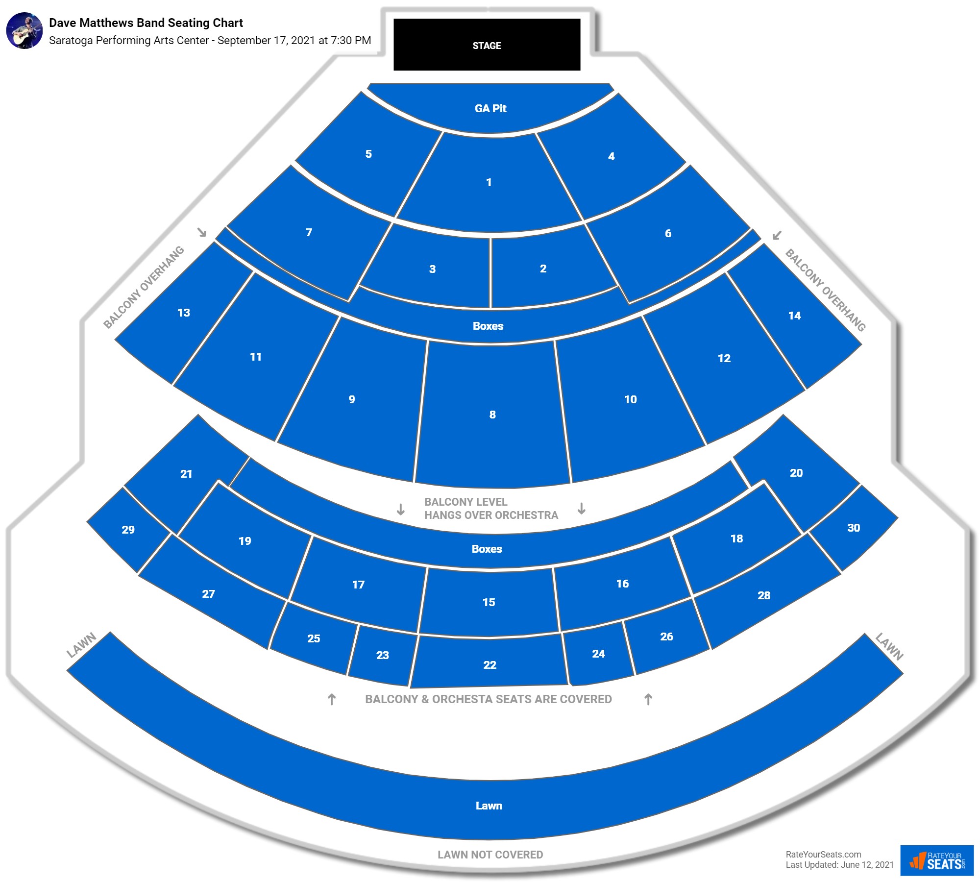 Saratoga Performing Arts Center Seating Chart