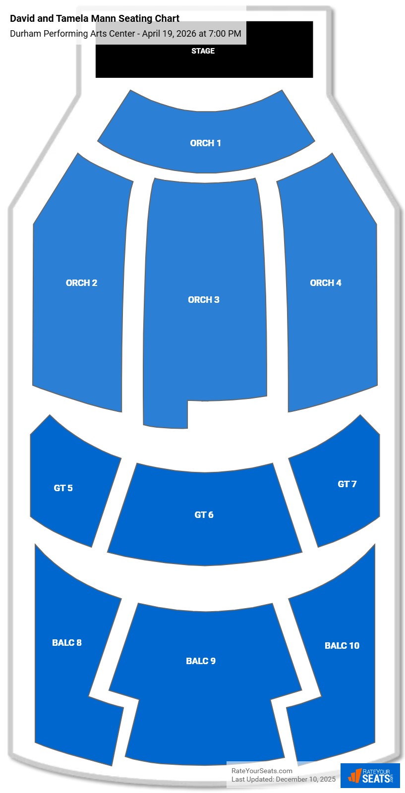 David and Tamela Mann seating chart Durham Performing Arts Center