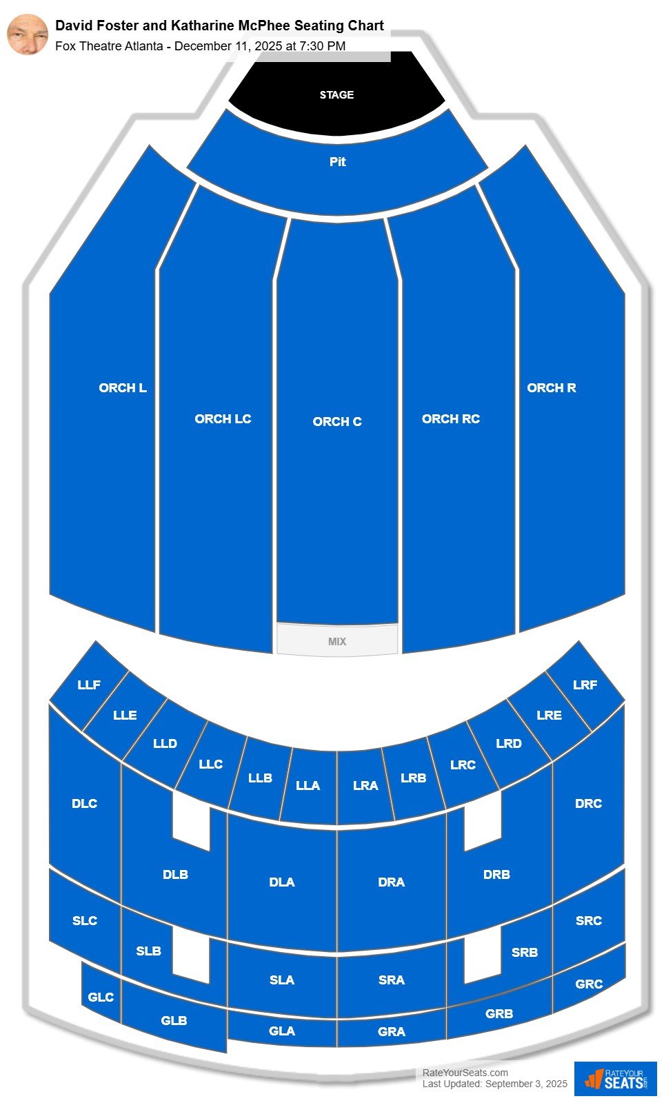 David Foster and Katharine McPhee seating chart Fox Theatre Atlanta