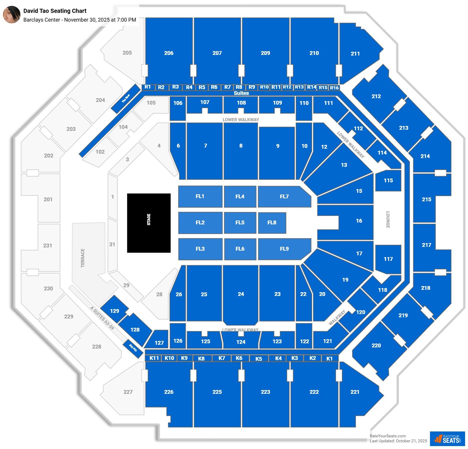 David Tao seating chart Barclays Center