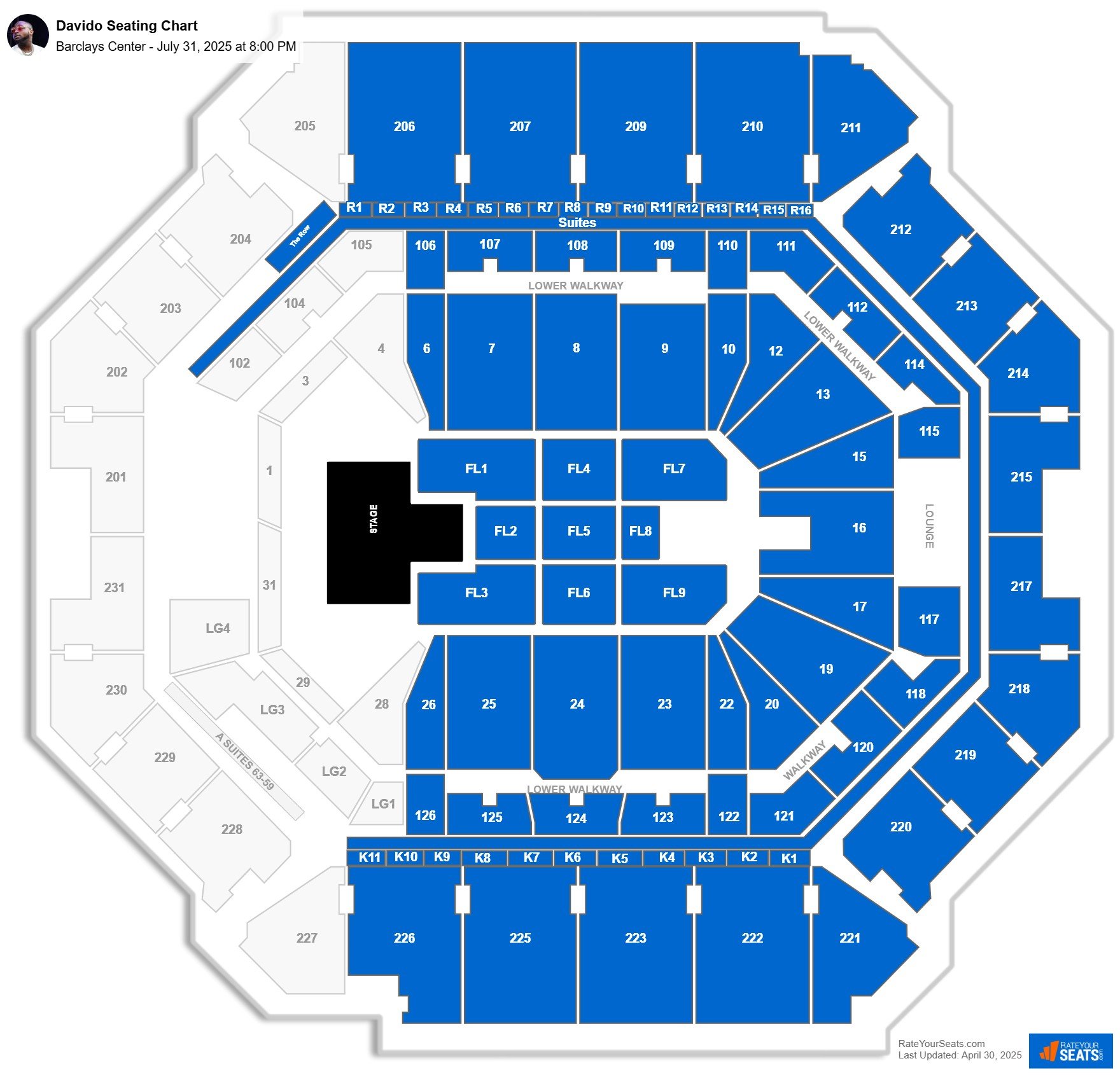 Davido seating chart Barclays Center