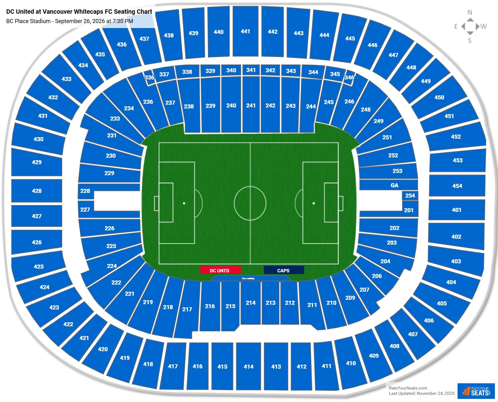 DC United at Vancouver Whitecaps FC seating chart BC Place Stadium