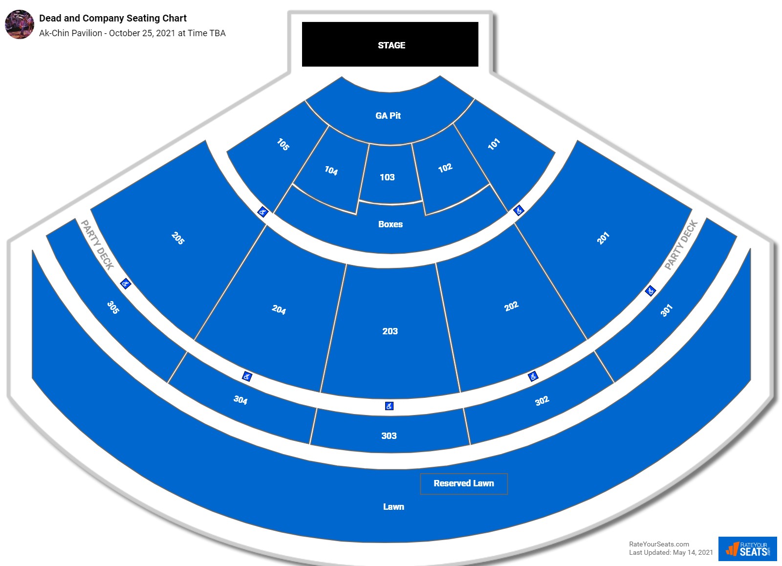 Dead and Company seating chart Ak-Chin Pavilion