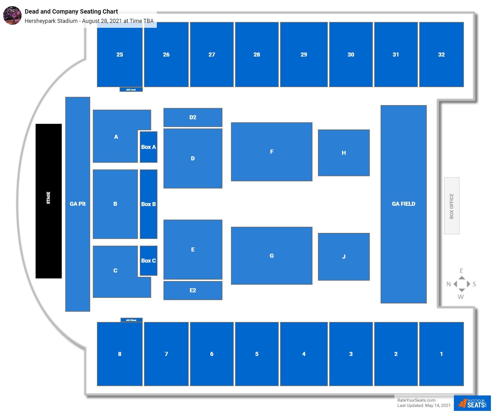 Hersheypark Stadium Seating Chart - RateYourSeats.com