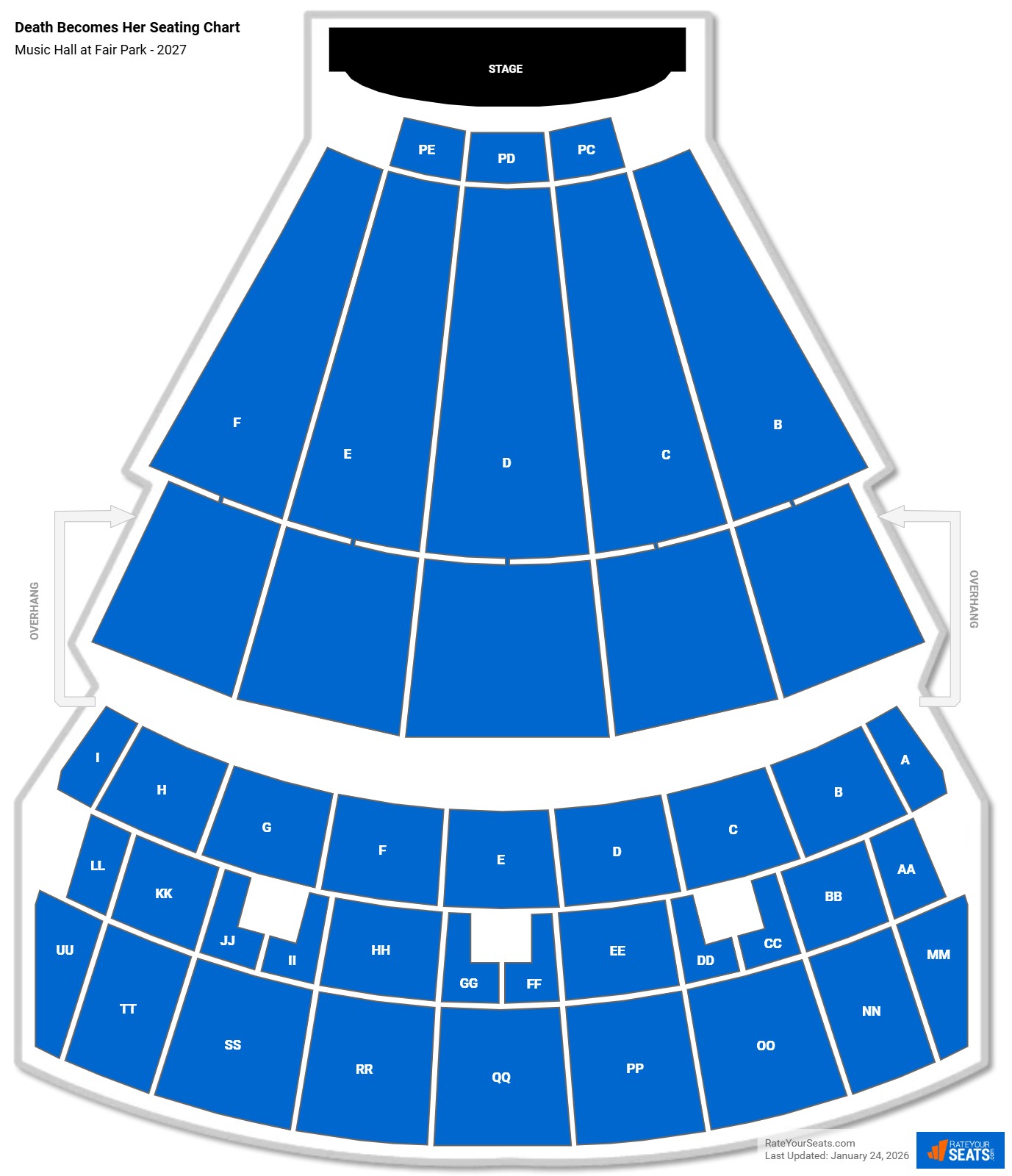 Death Becomes Her seating chart Music Hall at Fair Park