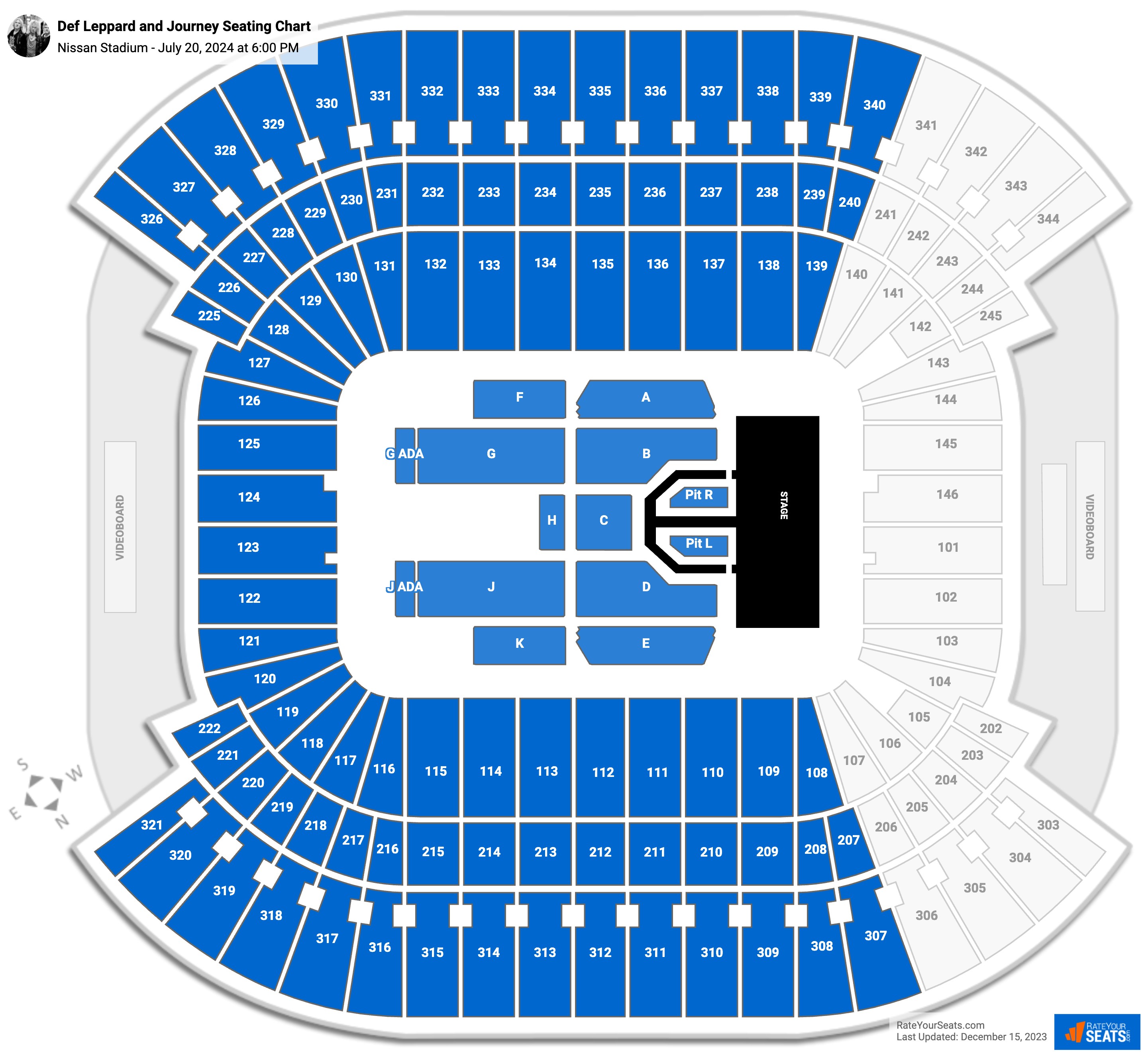 Nissan Stadium Concert Seating Chart