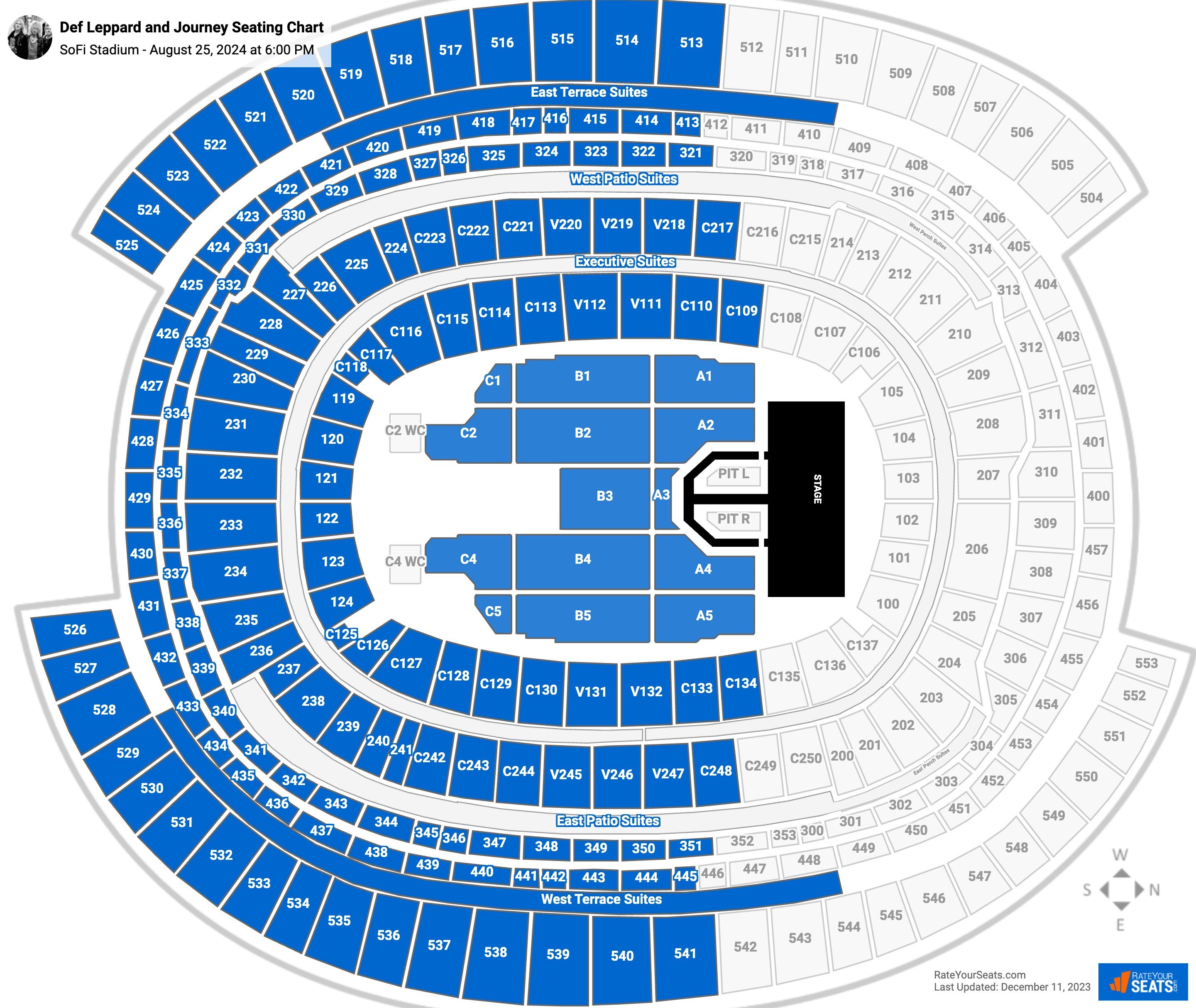 SoFi Stadium Concert Seating Chart