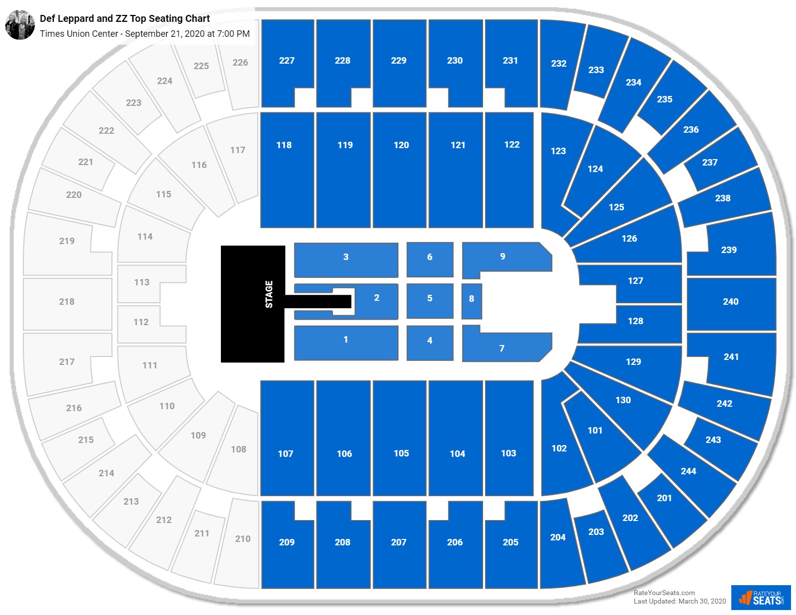 Def Leppard and ZZ Top seating chart Times Union Center