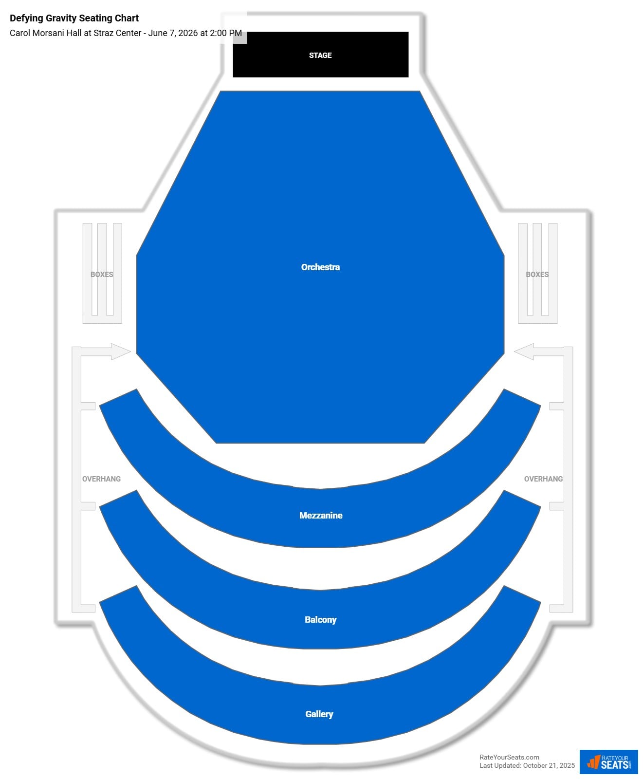 Defying Gravity seating chart Carol Morsani Hall at Straz Center