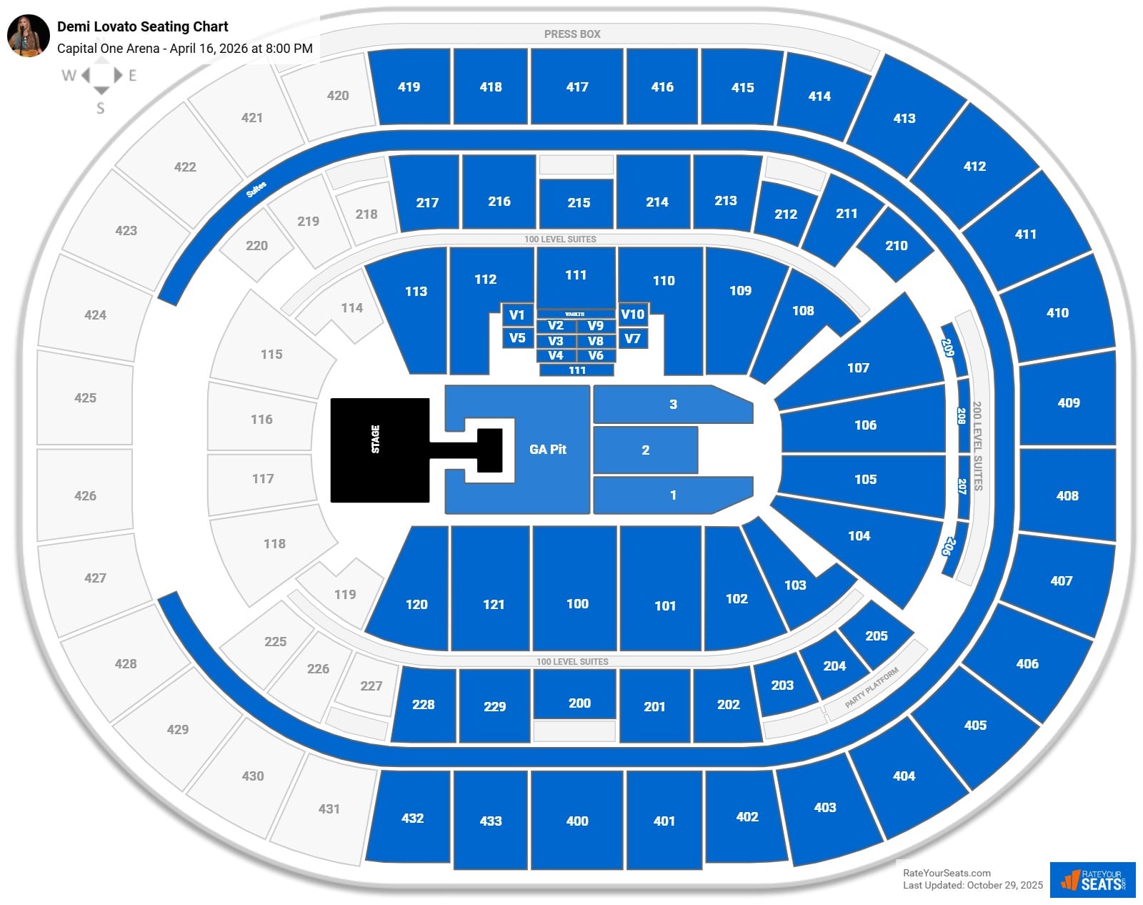 Demi Lovato seating chart Capital One Arena