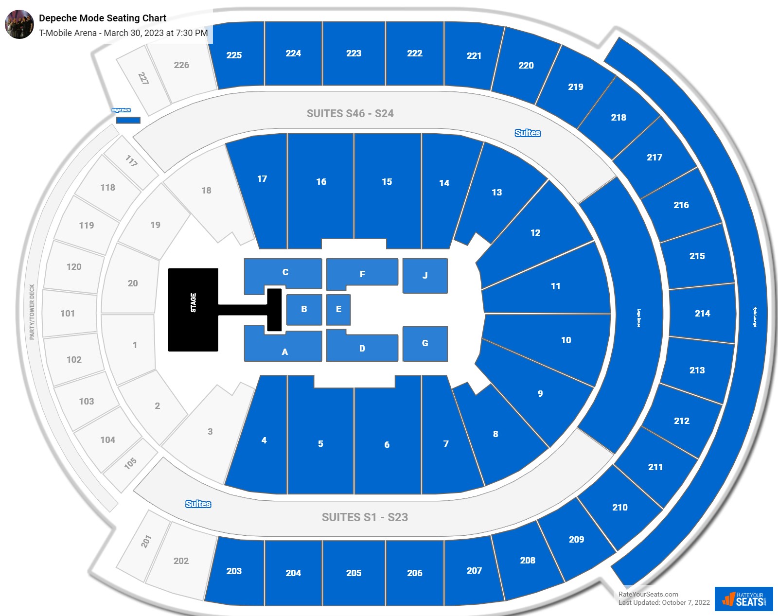 TMobile Arena Concert Seating Chart