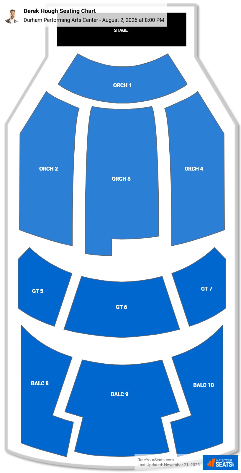 Derek Hough seating chart Durham Performing Arts Center
