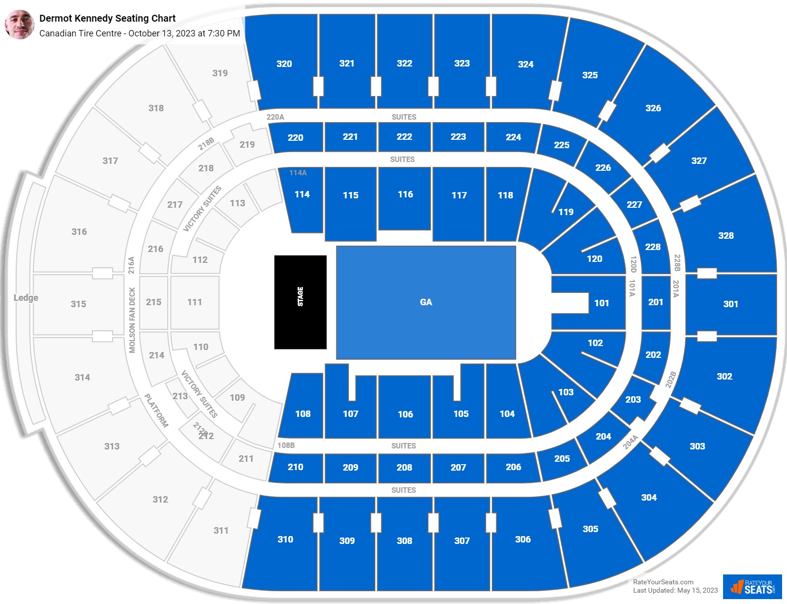 Canadian Tire Centre Concert Seating Chart - RateYourSeats.com