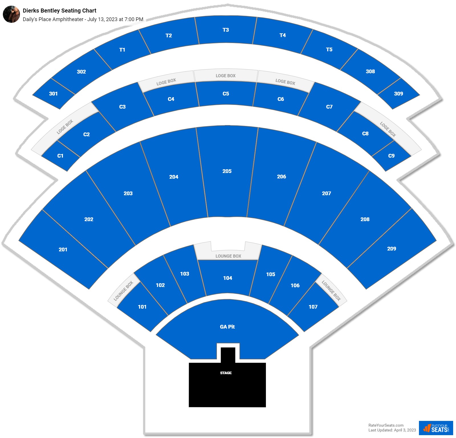 Daily's Place Amphitheater Seating Chart - RateYourSeats.com