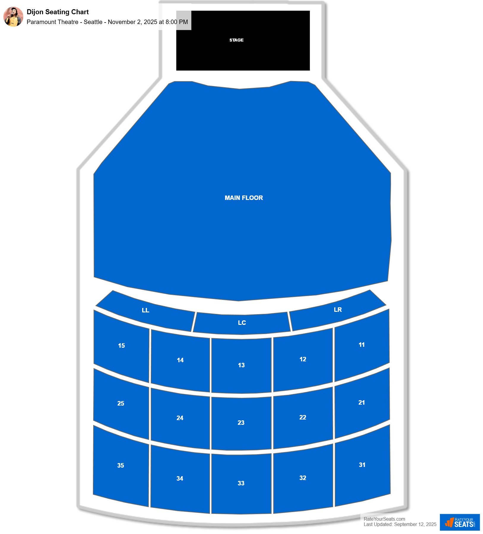 Dijon seating chart Paramount Theatre - Seattle