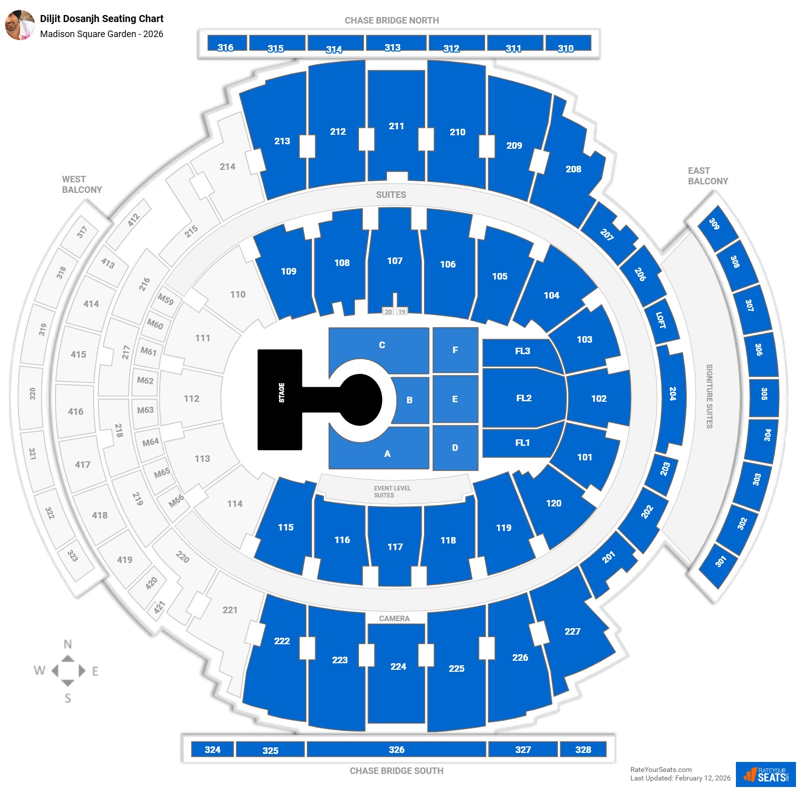 Diljit Dosanjh seating chart Madison Square Garden