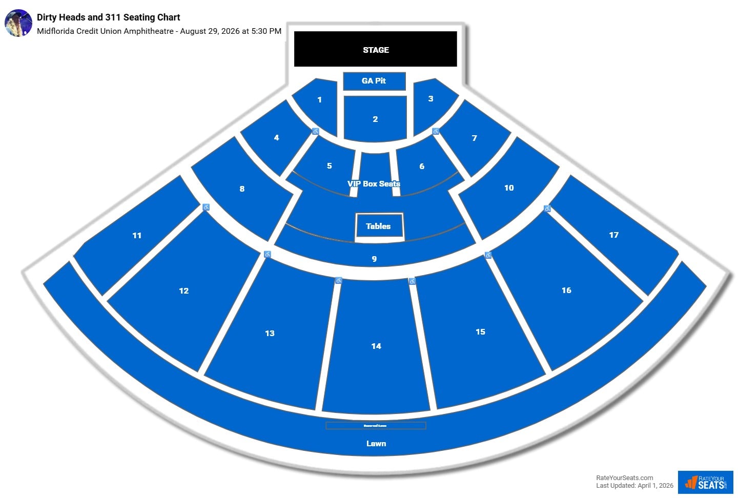 Dirty Heads and 311 seating chart Midflorida Credit Union Amphitheatre