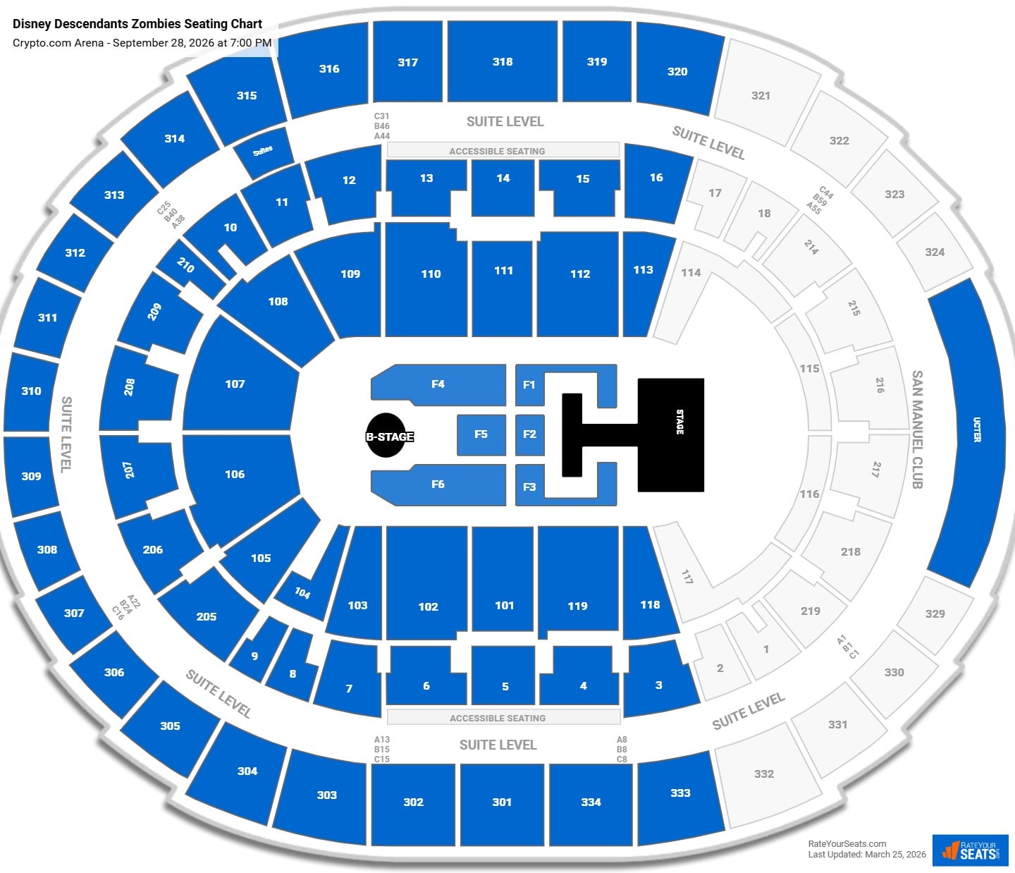 Disney Descendants Zombies seating chart Crypto.com Arena