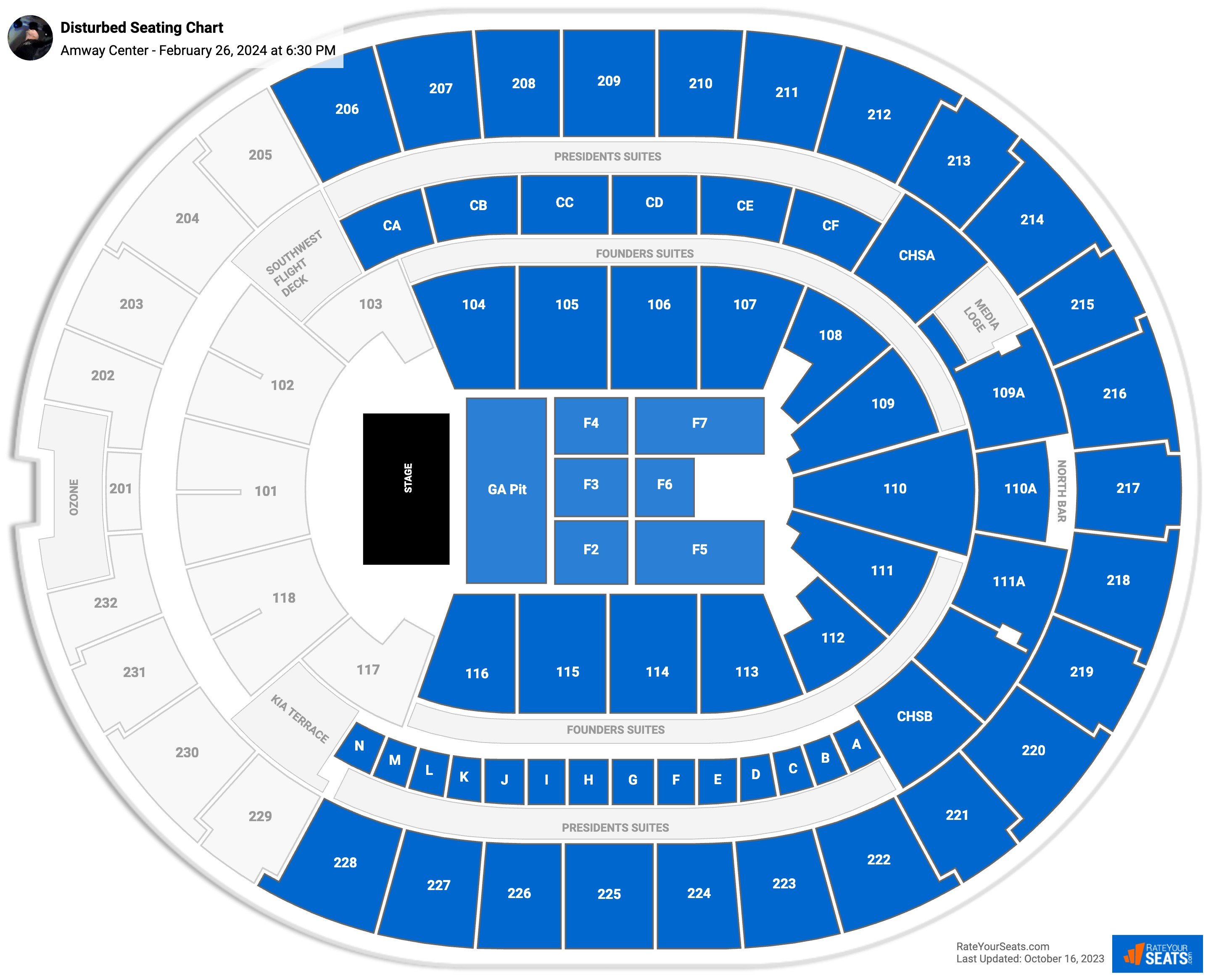 Amway Center Concert Seating Chart