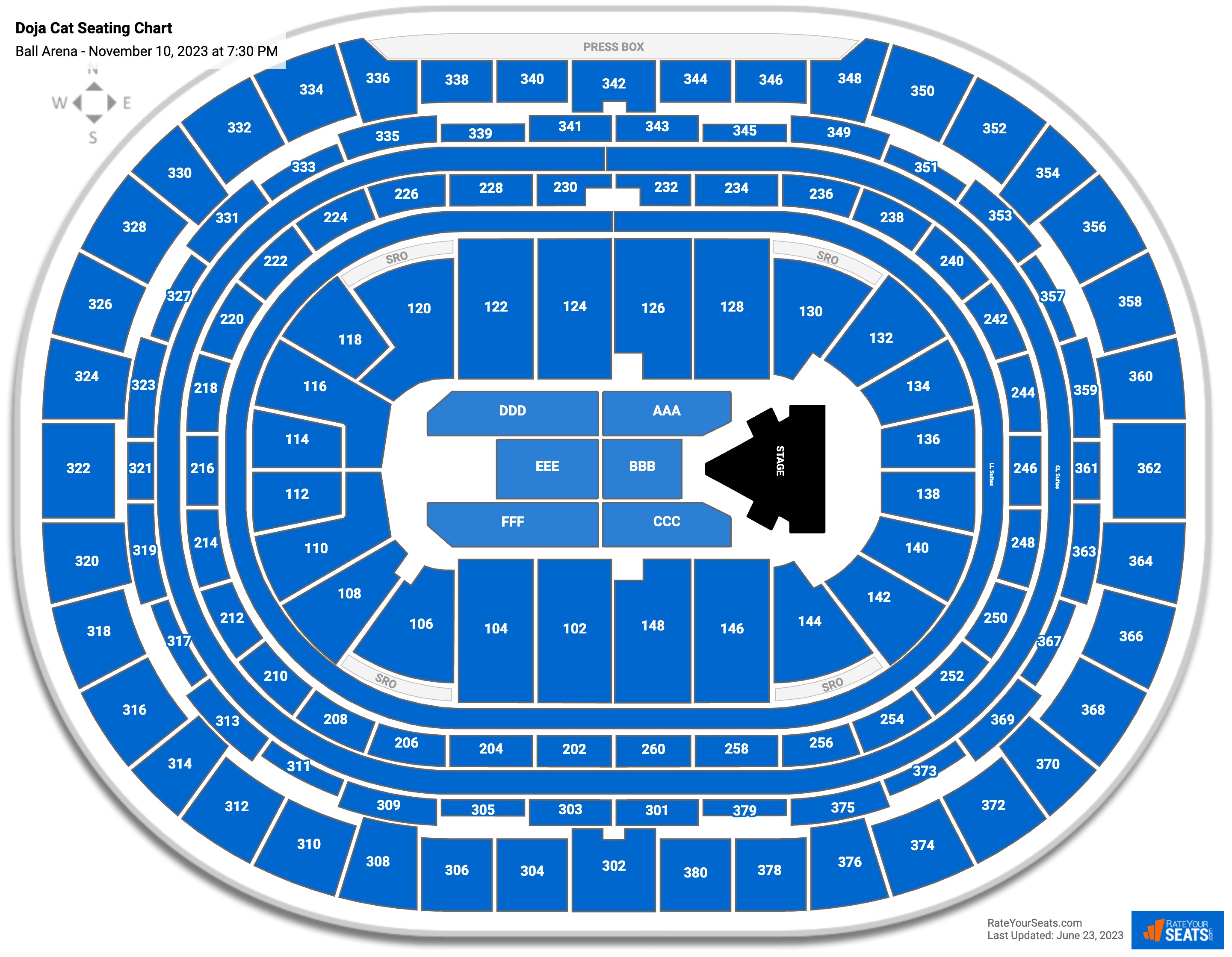 Ball Arena Seating 