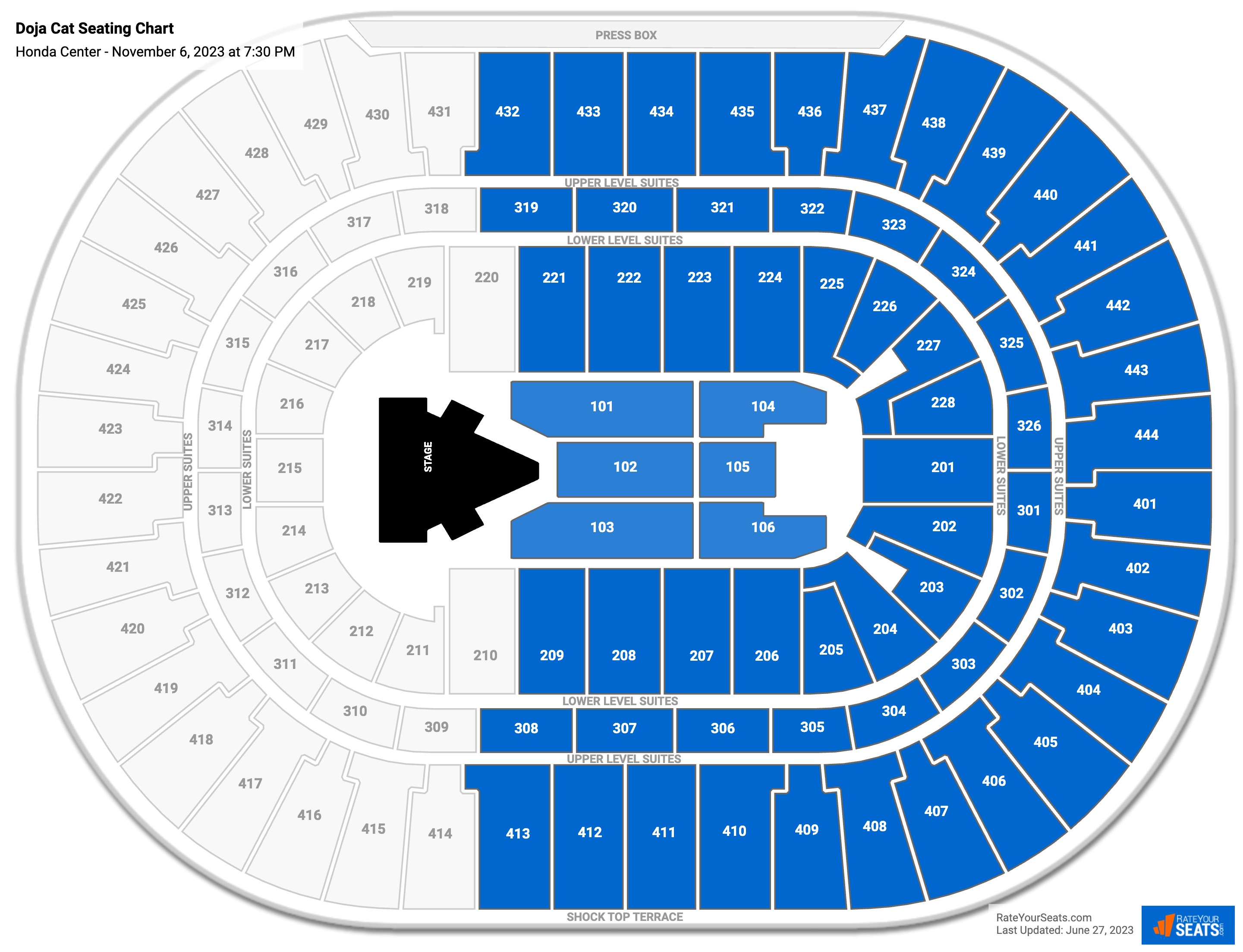 Honda Center Concert Seating Chart - RateYourSeats.com